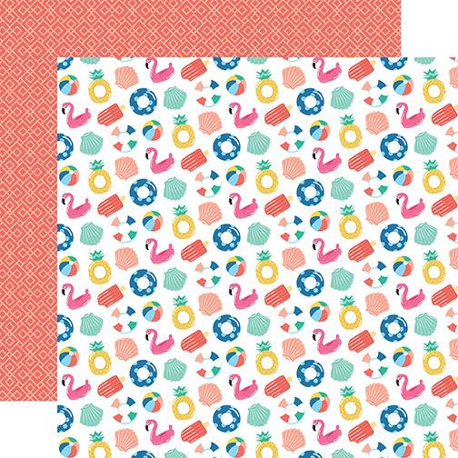 Dive into Summer 13-Piece Collection Kit by Echo Park Paper-12 Papers, 1 Sticker - Scrapbook Supply Companies