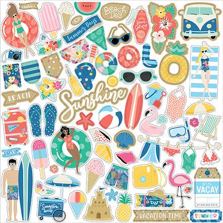 Dive into Summer 13-Piece Collection Kit by Echo Park Paper-12 Papers, 1 Sticker - Scrapbook Supply Companies