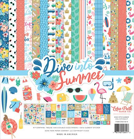 Dive into Summer 13-Piece Collection Kit by Echo Park Paper-12 Papers, 1 Sticker