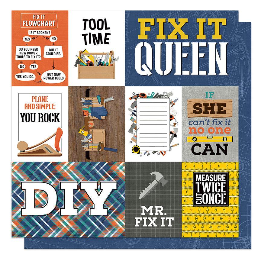 DIY Home Edition Collection Fix It 12 x 12 Double-Sided Scrapbook Paper by Photo Play Paper - Scrapbook Supply Companies