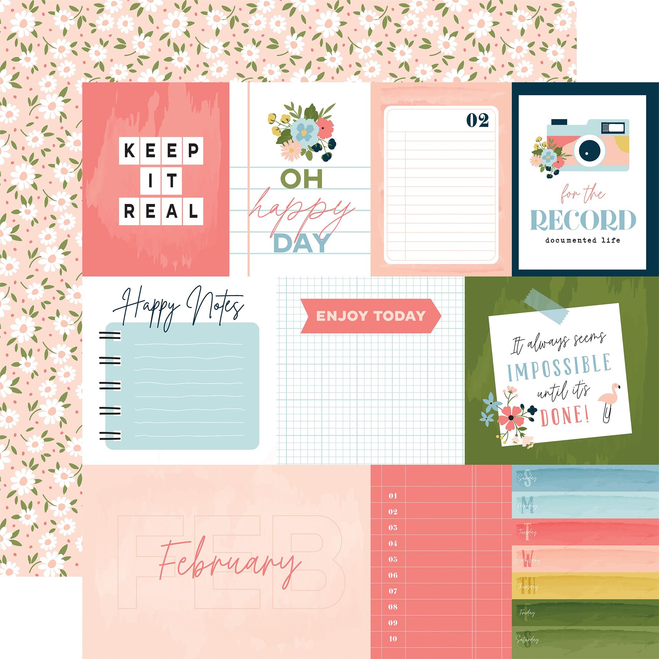 Day In The Life Collection February 12 x 12 Double-Sided Scrapbook Paper by Echo Park Paper - Scrapbook Supply Companies
