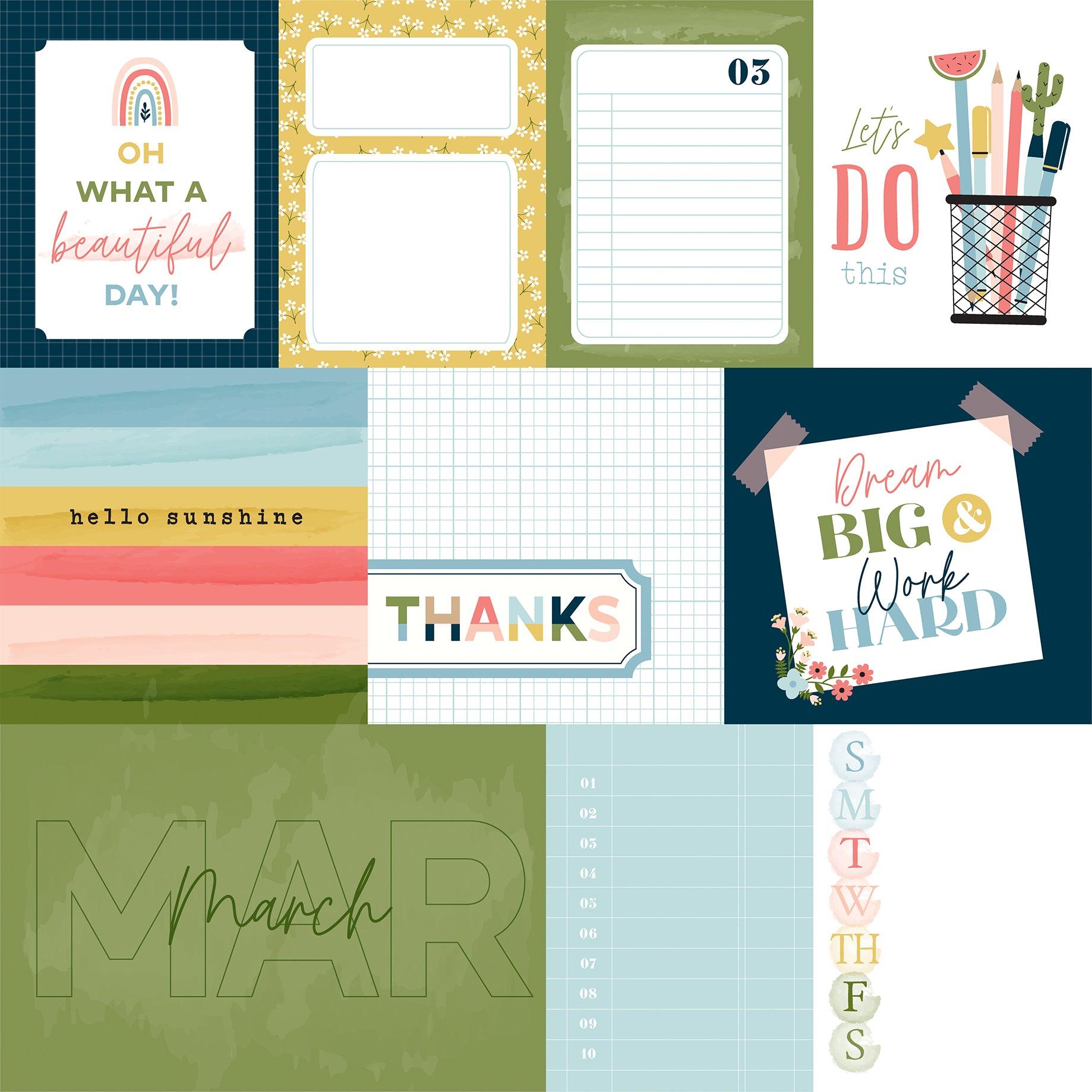 Day In The Life Collection March 12 x 12 Double-Sided Scrapbook Paper by Echo Park Paper - Scrapbook Supply Companies