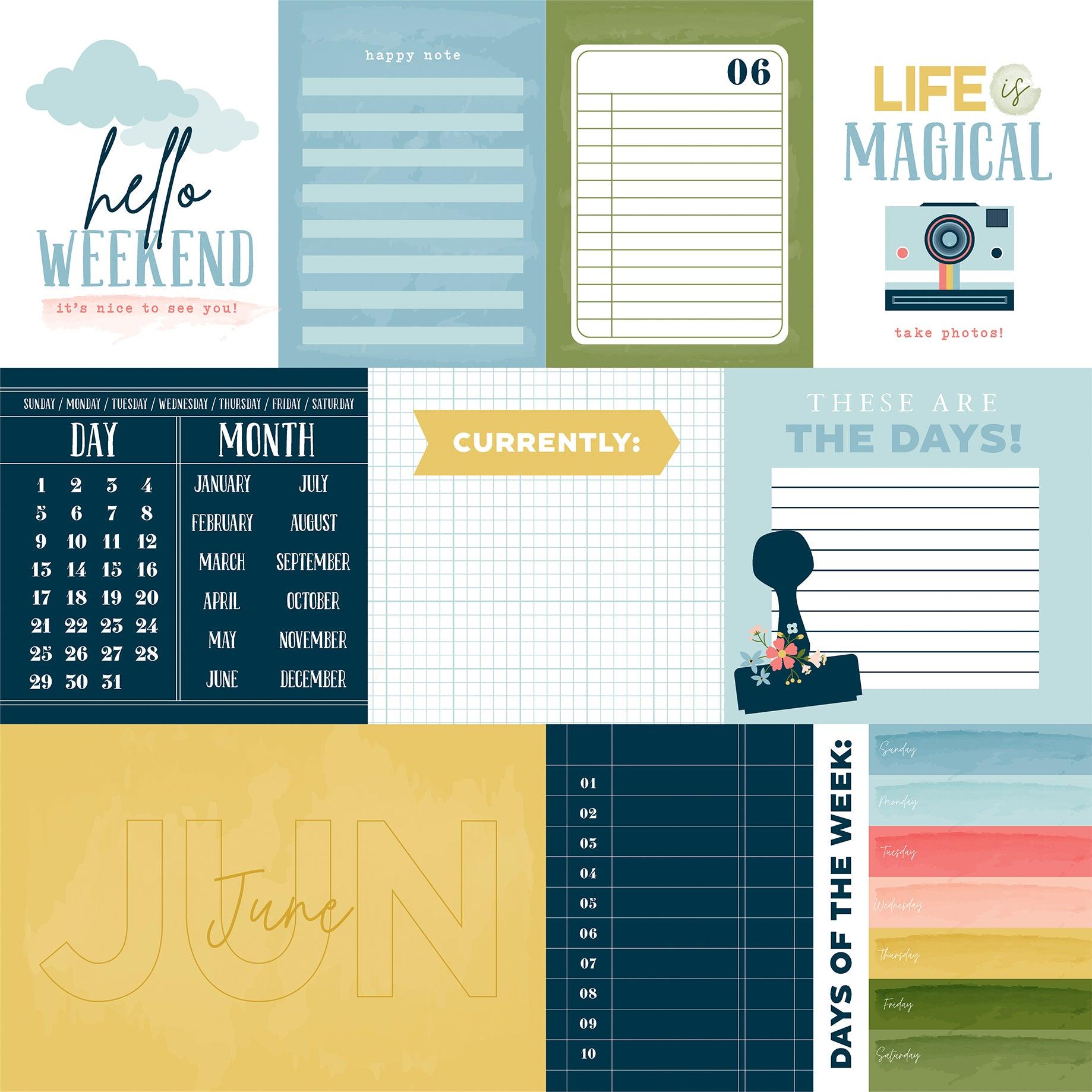 Day In The Life Collection June 12 x 12 Double-Sided Scrapbook Paper by Echo Park Paper - Scrapbook Supply Companies