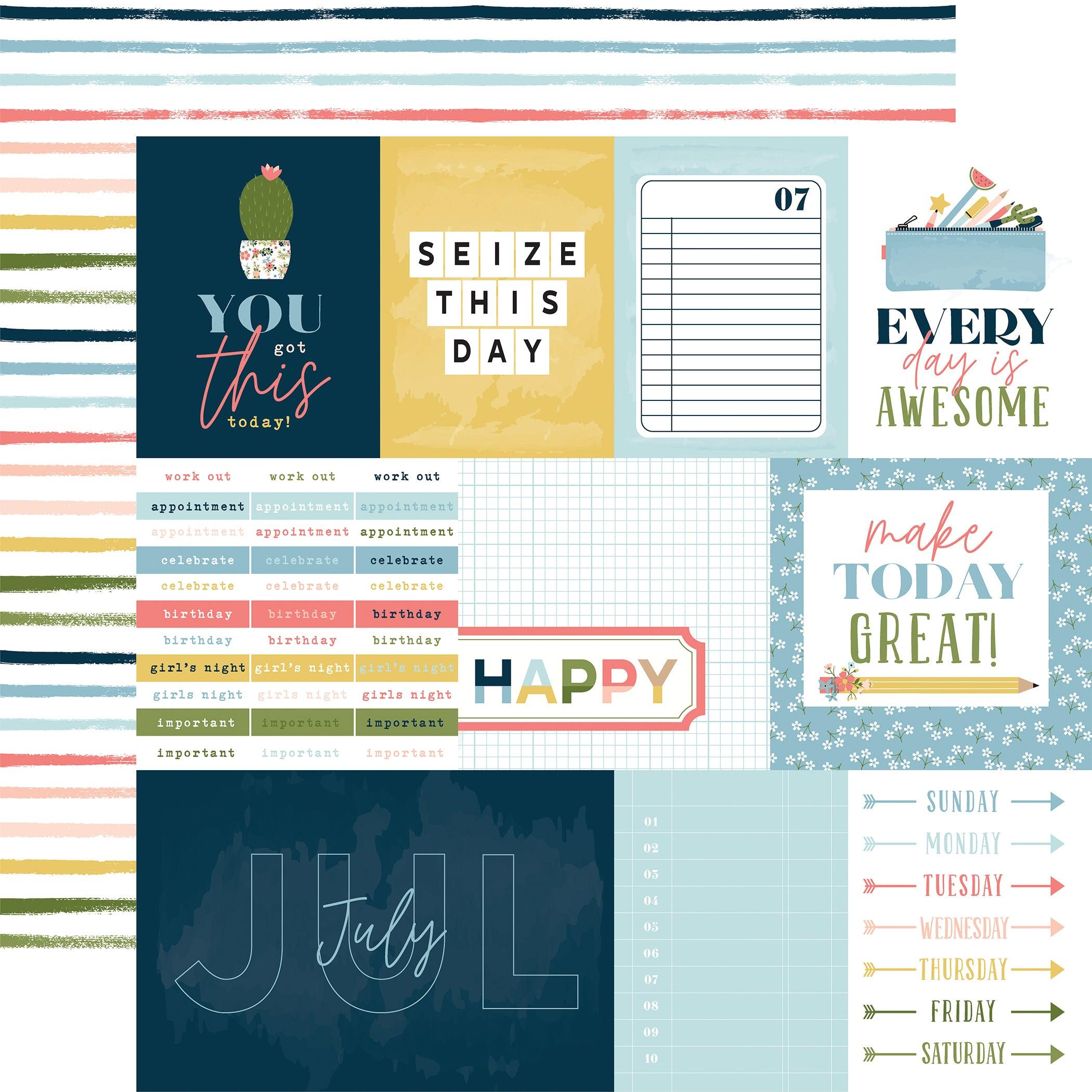 Day In The Life Collection July 12 x 12 Double-Sided Scrapbook Paper by Echo Park Paper - Scrapbook Supply Companies