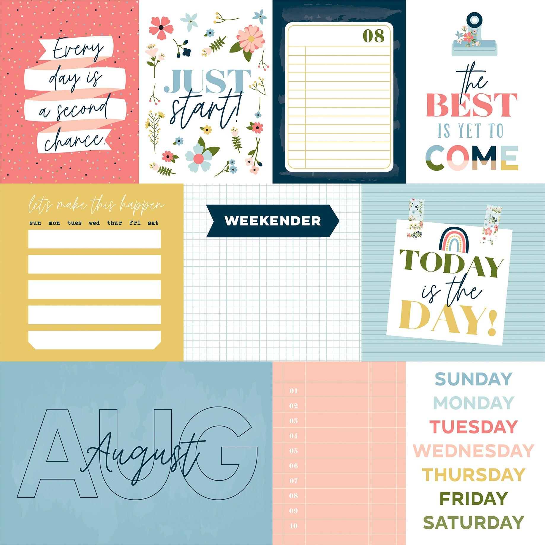 Day In The Life Collection August 12 x 12 Double-Sided Scrapbook Paper by Echo Park Paper - Scrapbook Supply Companies