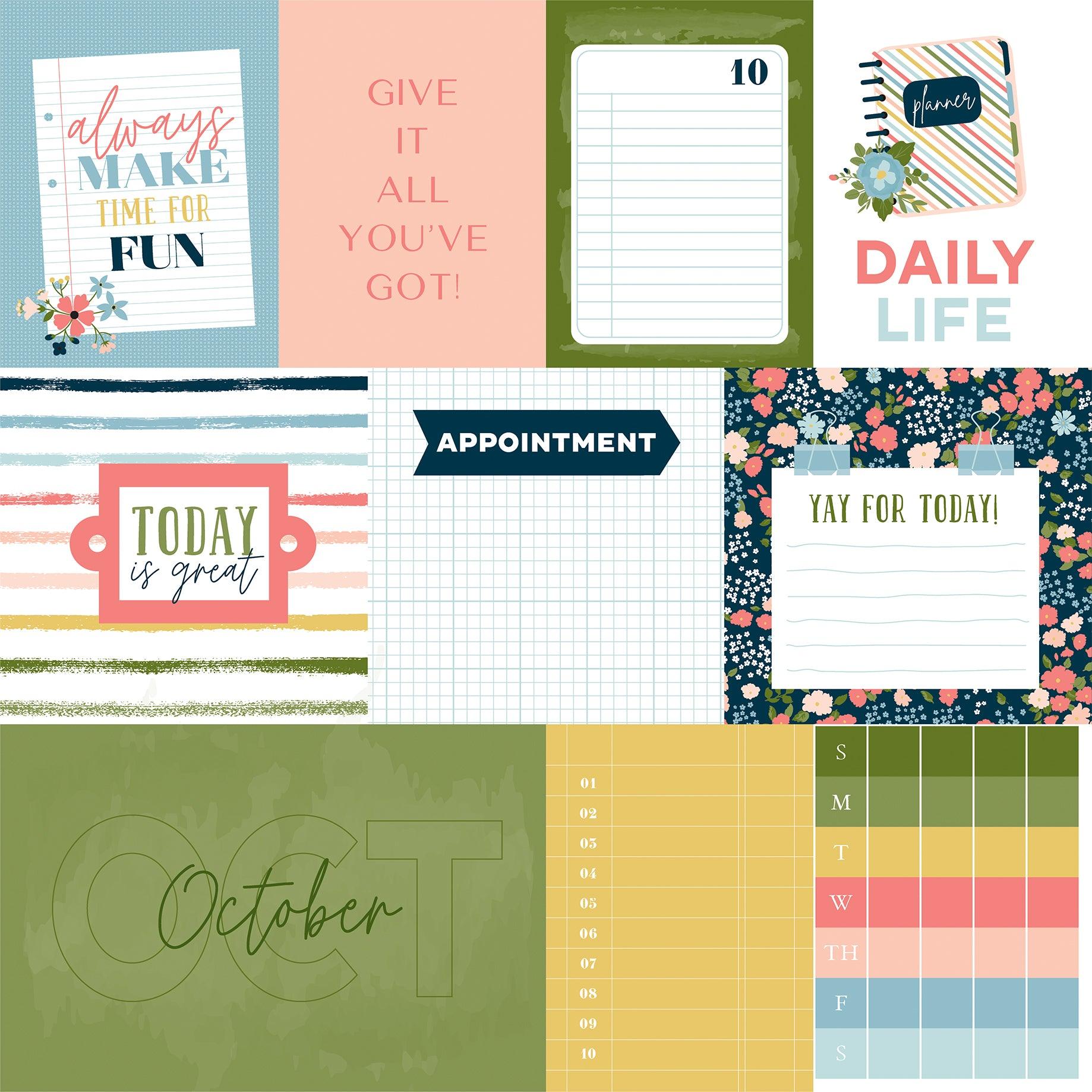 Day In The Life Collection October 12 x 12 Double-Sided Scrapbook Paper by Echo Park Paper - Scrapbook Supply Companies