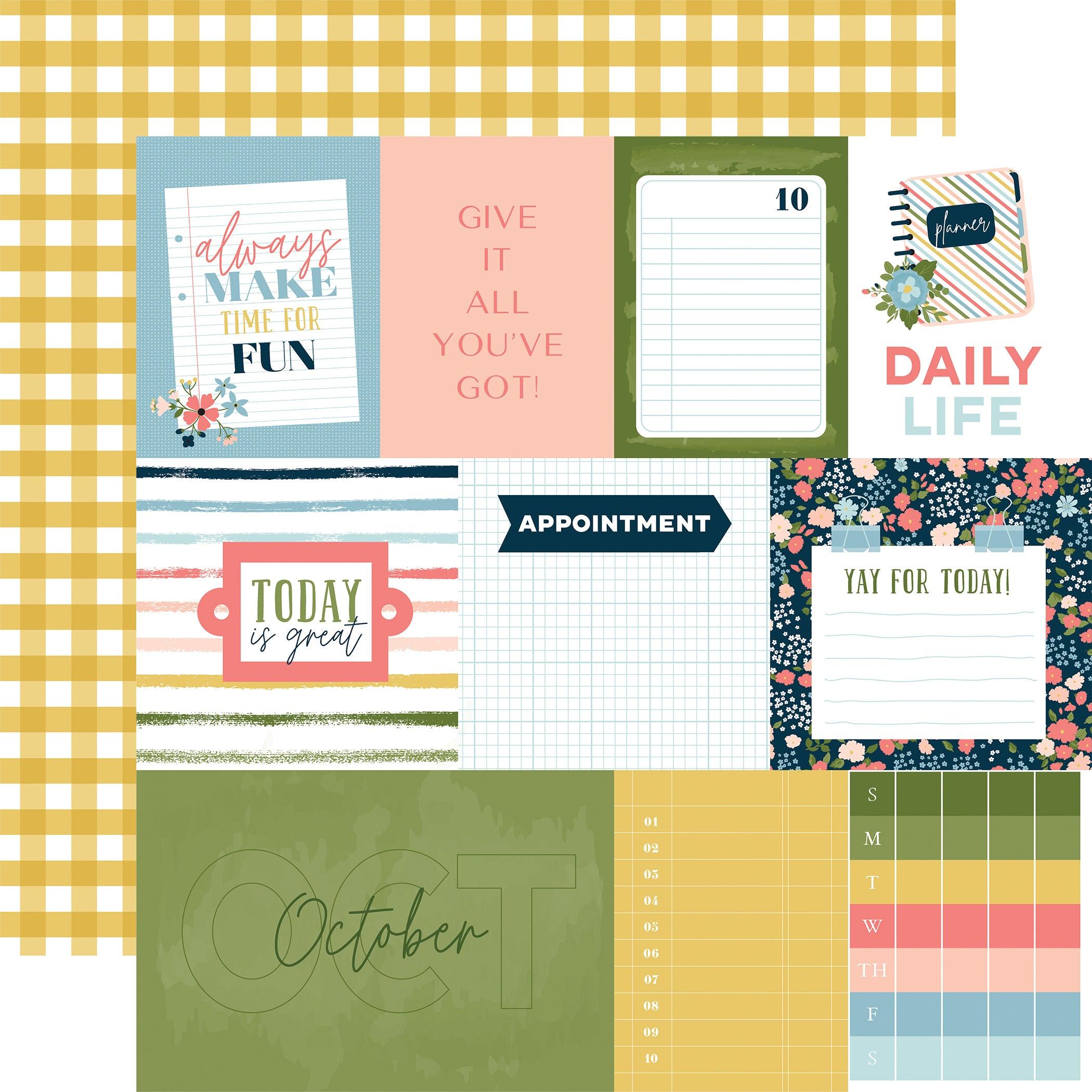 Day In The Life Collection October 12 x 12 Double-Sided Scrapbook Paper by Echo Park Paper - Scrapbook Supply Companies