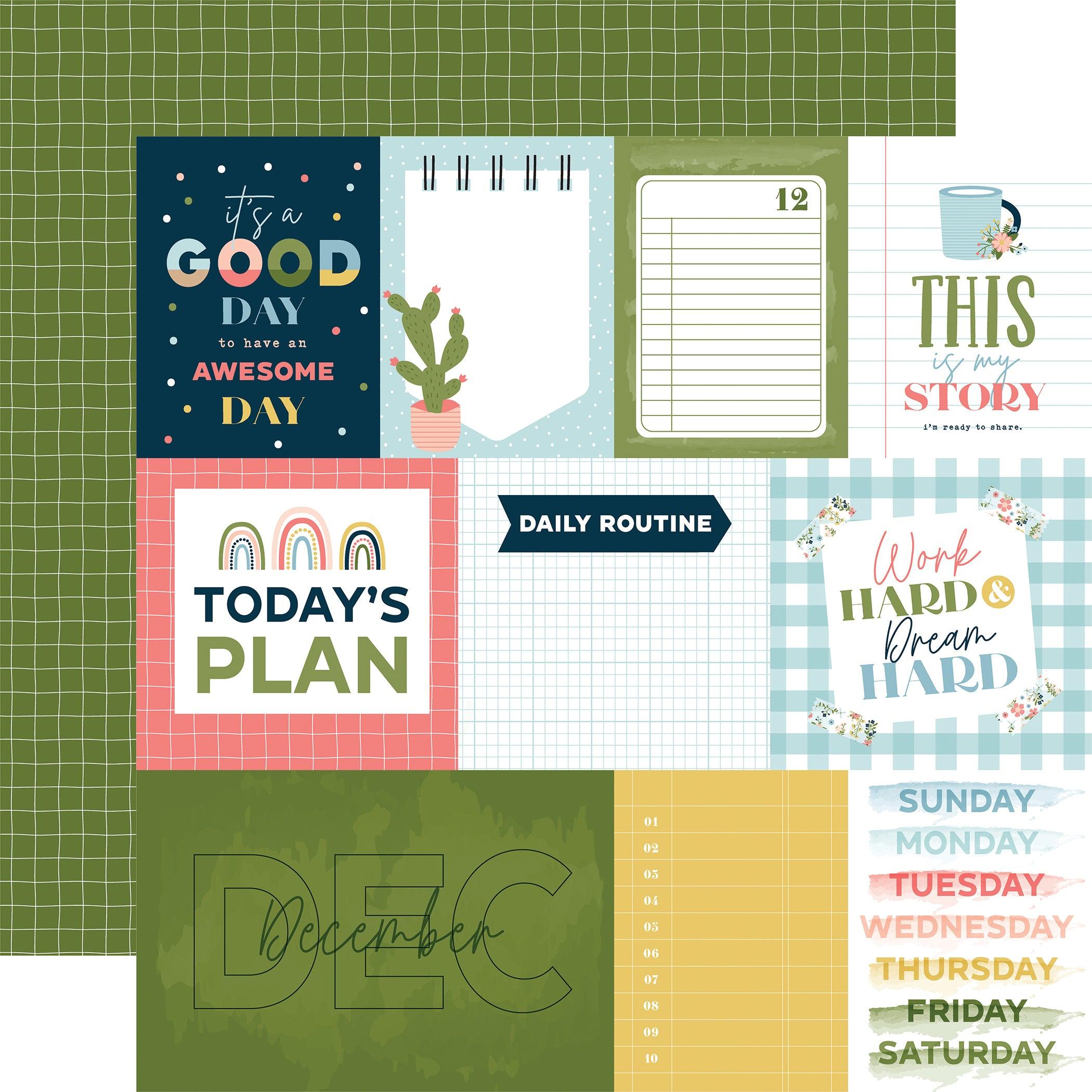 Day In The Life Collection December 12 x 12 Double-Sided Scrapbook Paper by Echo Park Paper - Scrapbook Supply Companies