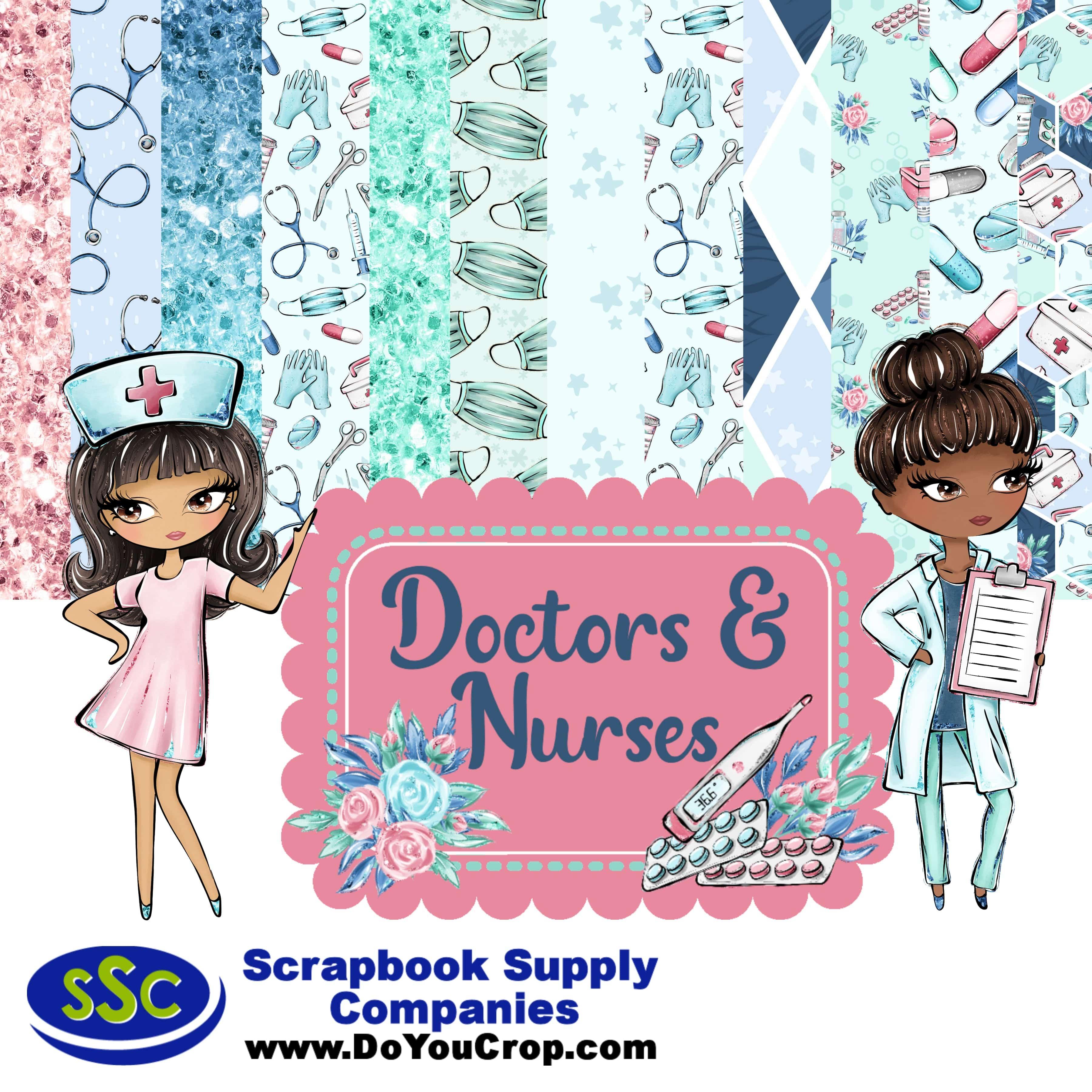 Doctors & Nurses 12 x 12 Scrapbook Paper & Embellishment Kit by SSC Designs