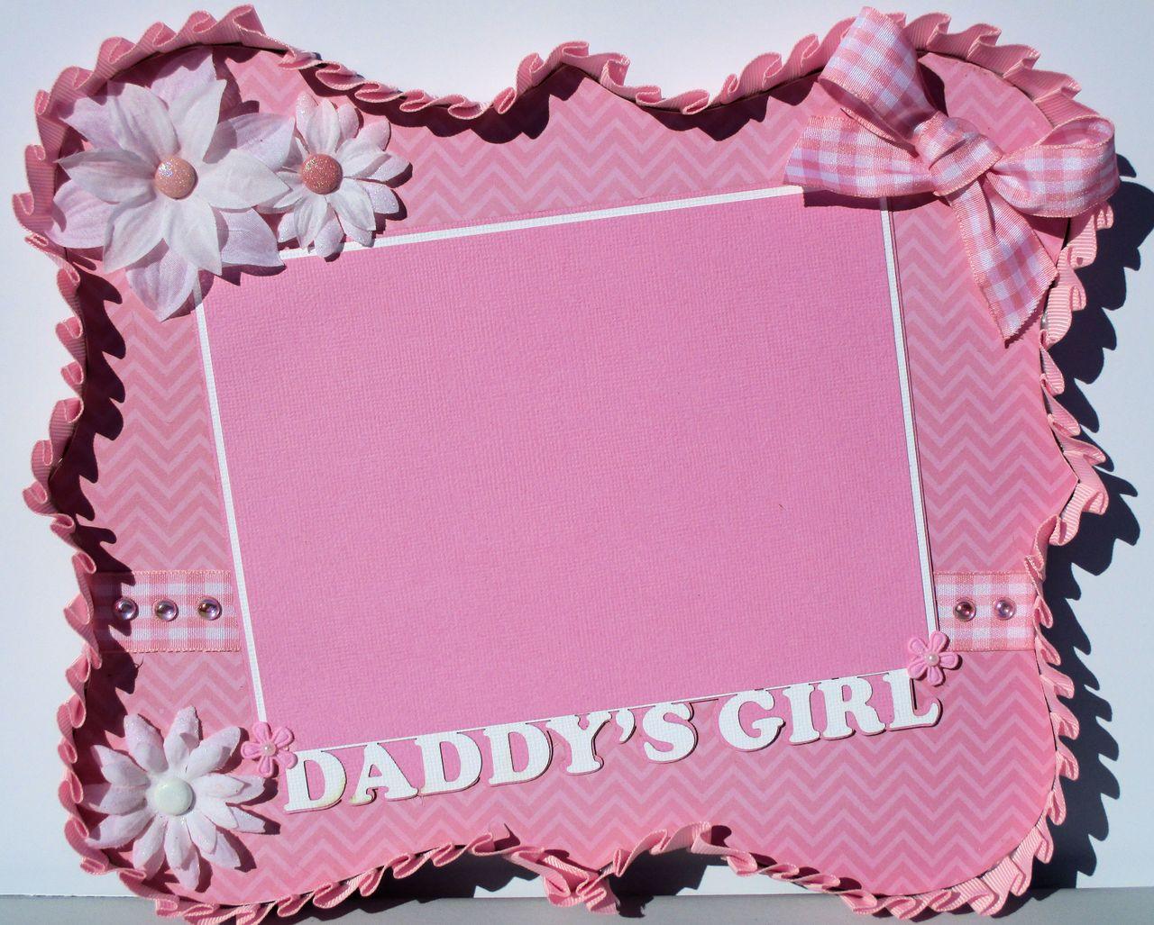 Daddy's Girl 9 x 11 Pink Gingham Photo Frame for 5 x 7 Photo by SSC Designs