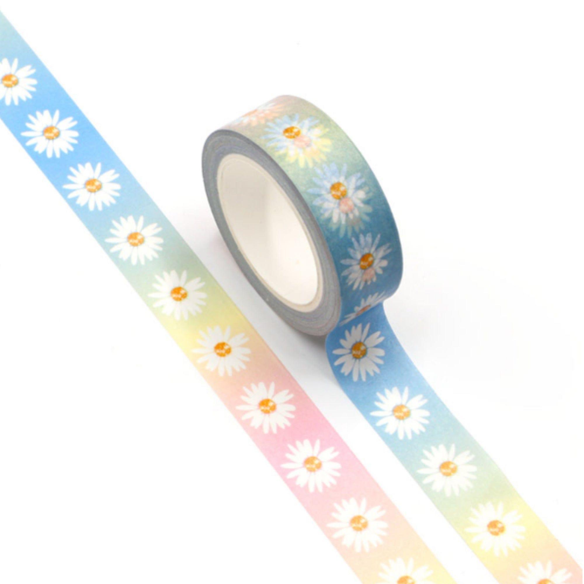TW Collection Watercolor Spring Daisies Scrapbook Washi Tape by SSC Designs - 15mm x 30 Feet