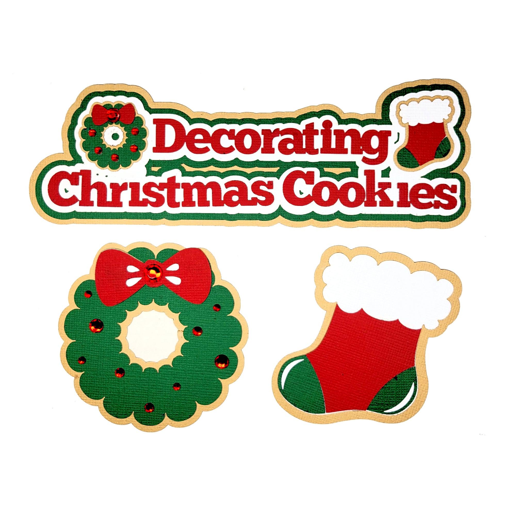 Decorating Christmas Cookies for Santa 3-Piece Set Fully-Assembled Laser Cut Scrapbook Embellishment by SSC Laser Designs