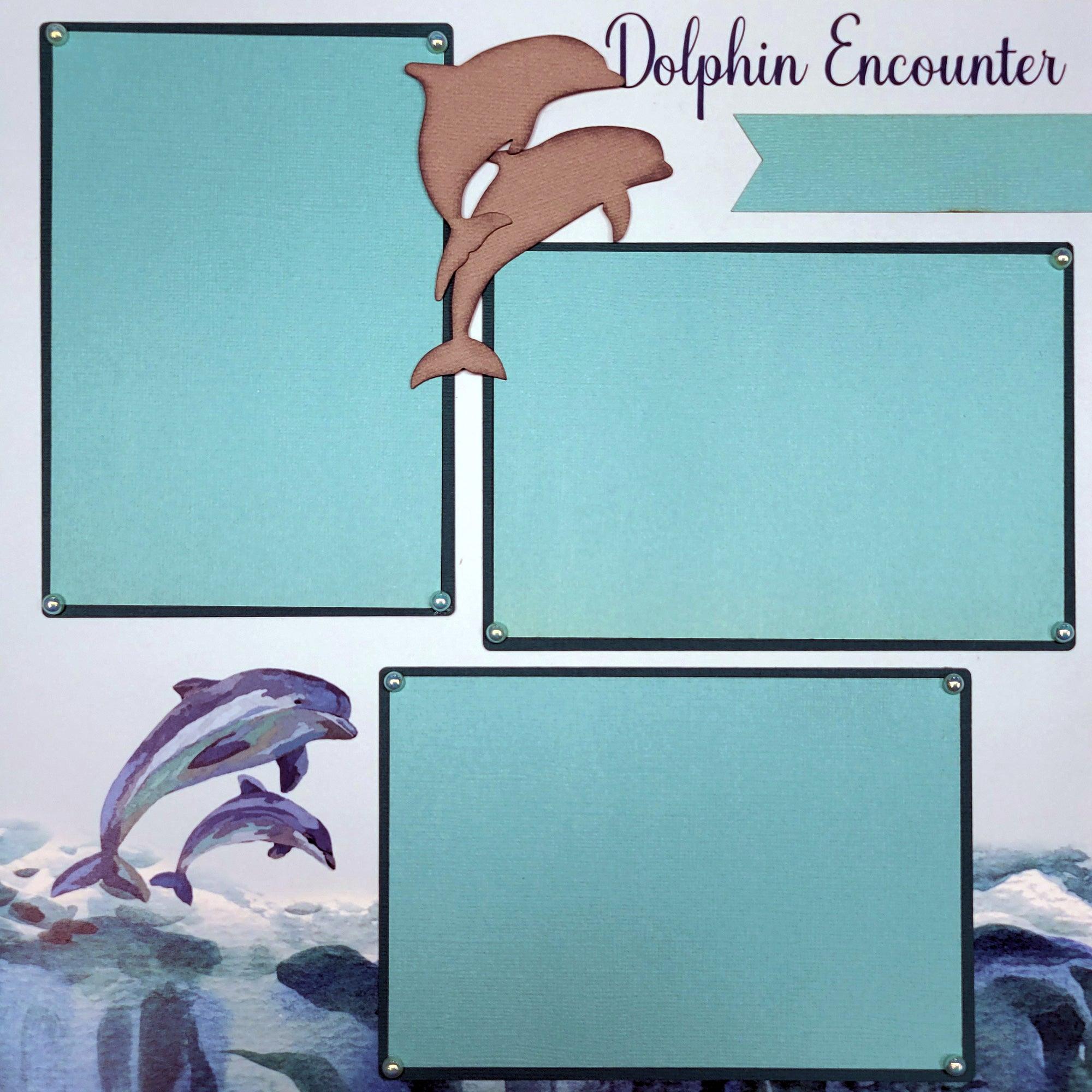 Dolphin Encounter Premade Embellished Two-Page 12 x 12 Scrapbook Premade by SSC Designs - Scrapbook Supply Companies