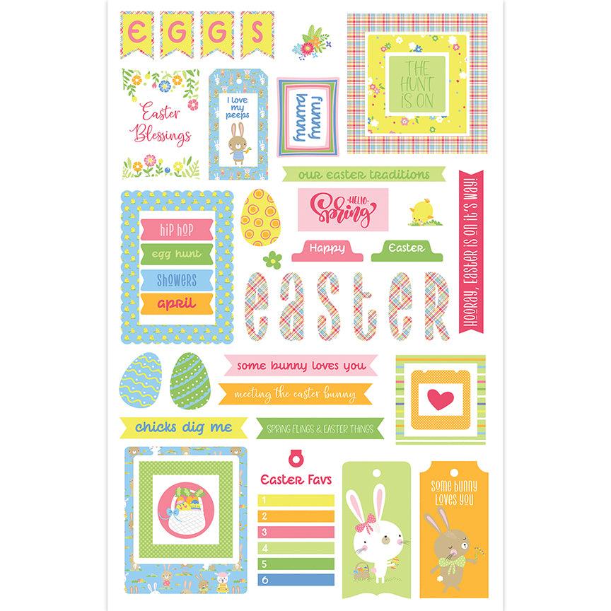 Easter Wishes Collection Ephemera 5 x 5 Scrapbook Die Cuts by Photo Play Paper - Scrapbook Supply Companies