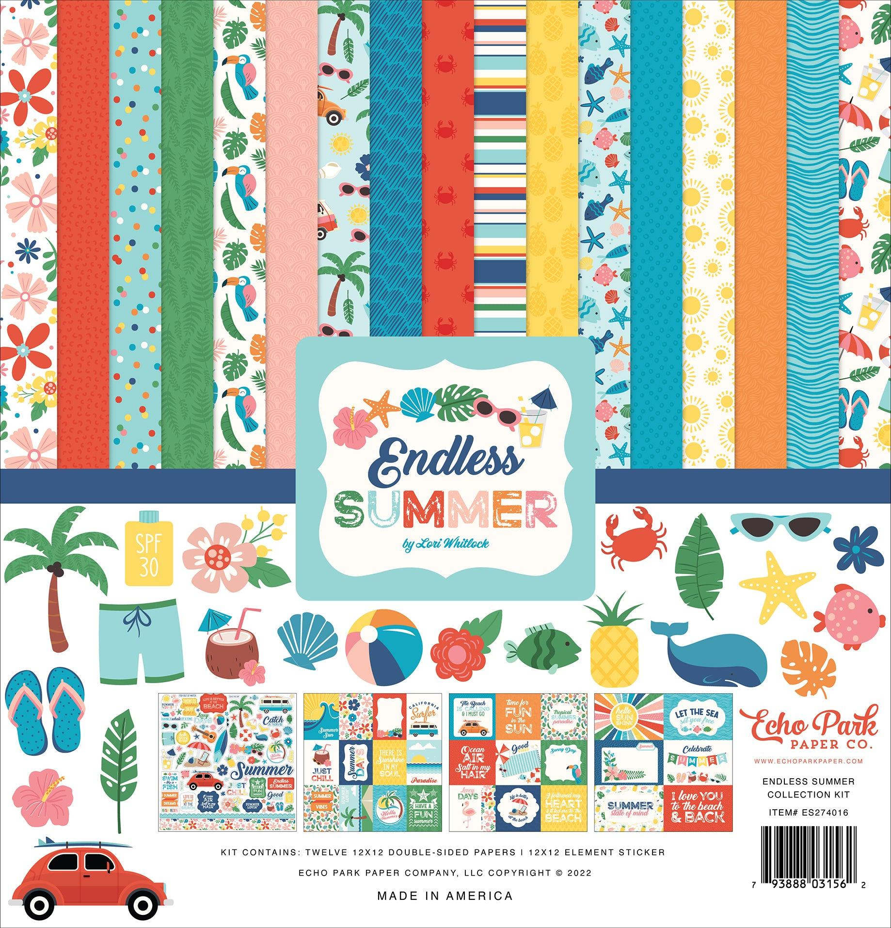 Endless Summer Collection 13-Piece Collection Kit by Echo Park Paper-12 Papers, 1 Sticker