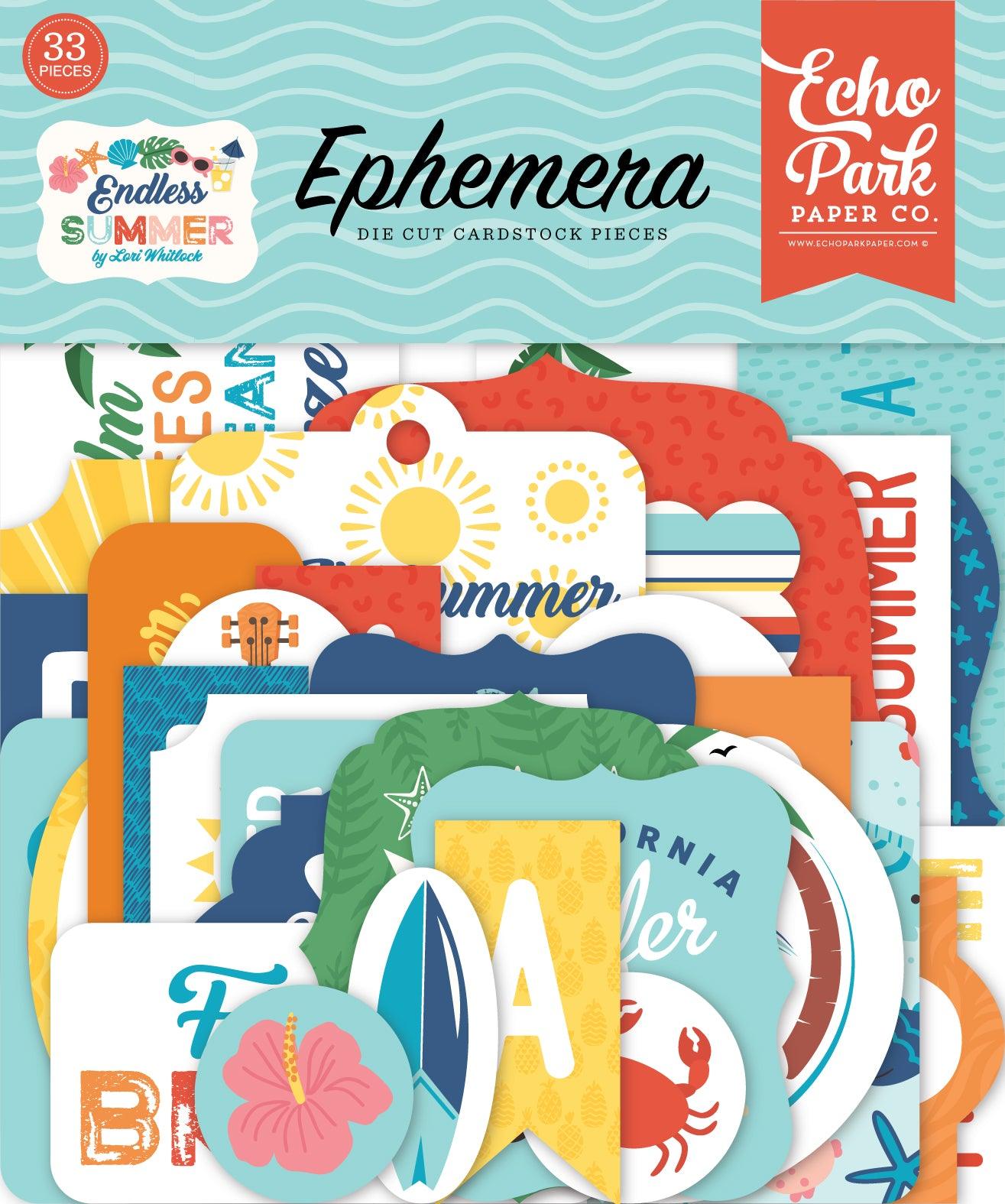 Endless Summer Collection 5 x 5 Scrapbook Ephemera Die Cuts by Echo Park Paper - Scrapbook Supply Companies