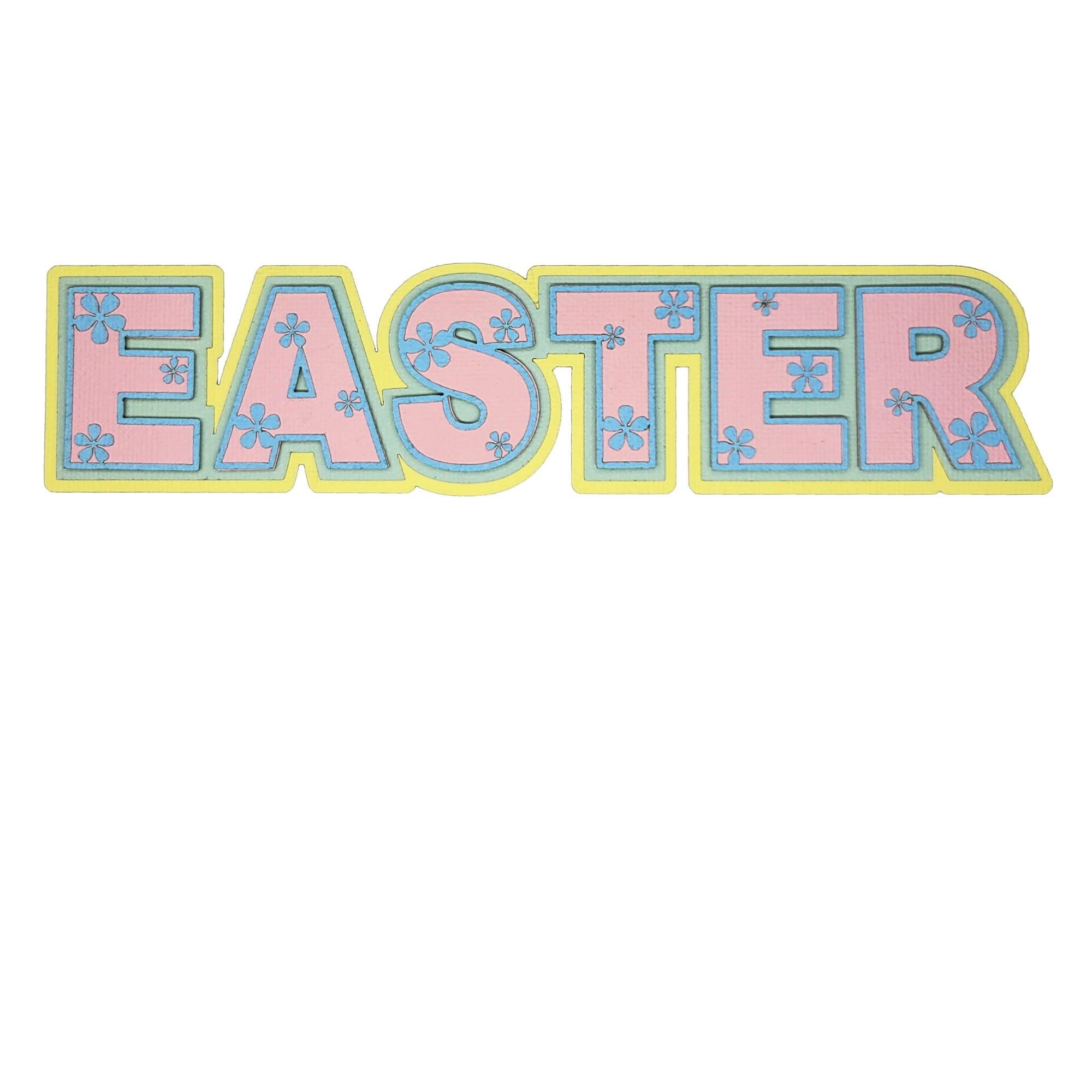 Easter 3-D Title 2 x 9 Scrapbook Laser Embellishments by SSC Laser Designs
