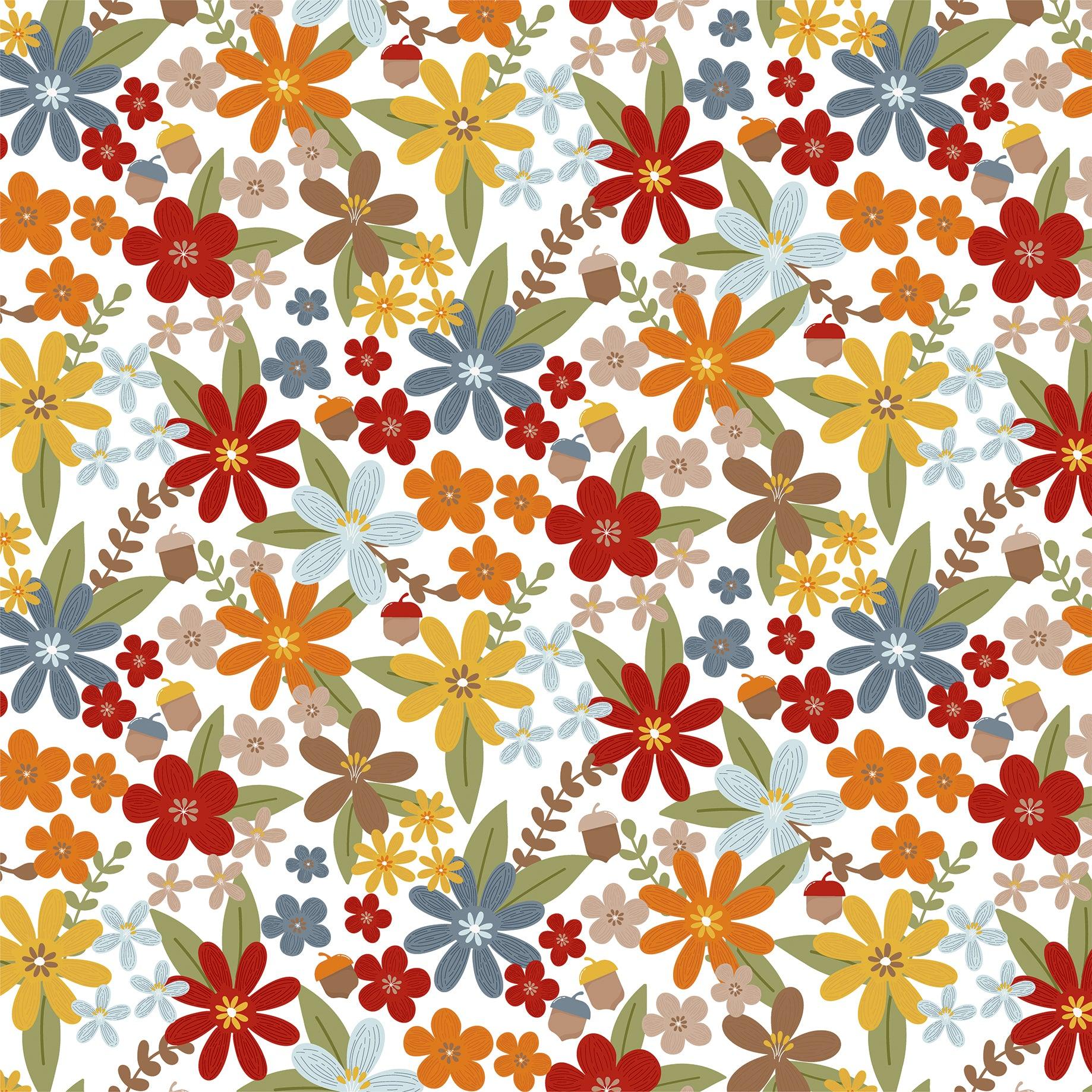 Fall Fever Collection Fall Fever Floral 12 x 12 Double-Sided Scrapbook Paper by Echo Park Paper - Scrapbook Supply Companies
