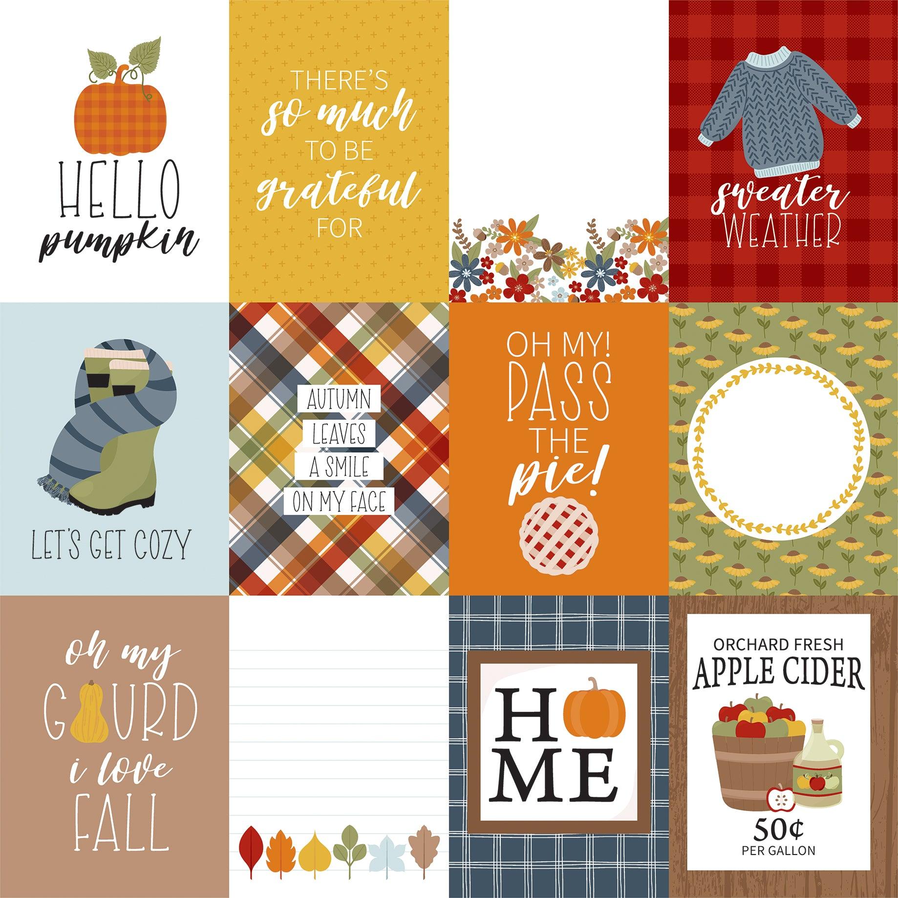 Fall Fever Collection 3 x 4 Journaling Cards 12 x 12 Double-Sided Scrapbook Paper by Echo Park Paper - Scrapbook Supply Companies