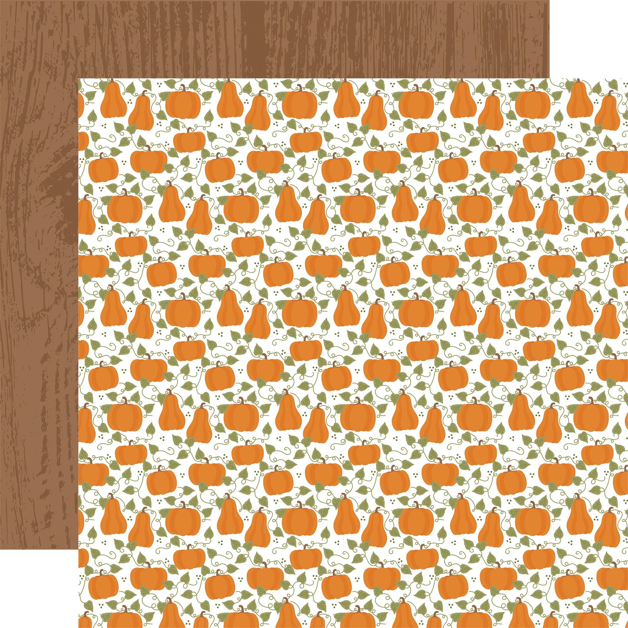 Fall Fever Collection Plump Pumpkins 12 x 12 Double-Sided Scrapbook Paper by Echo Park Paper - Scrapbook Supply Companies