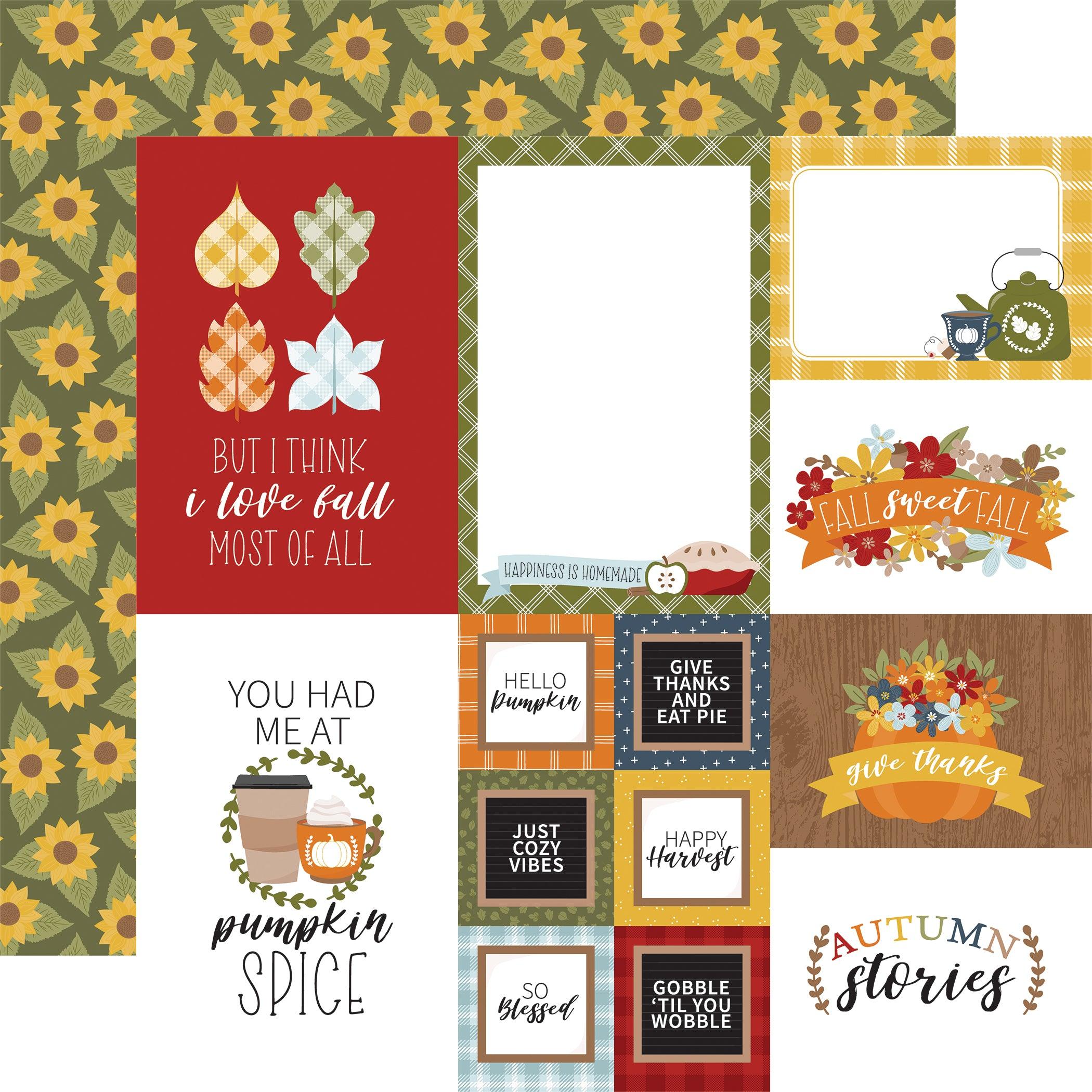 Fall Fever Collection Multi Journaling Cards 12 x 12 Double-Sided Scrapbook Paper by Echo Park Paper - Scrapbook Supply Companies