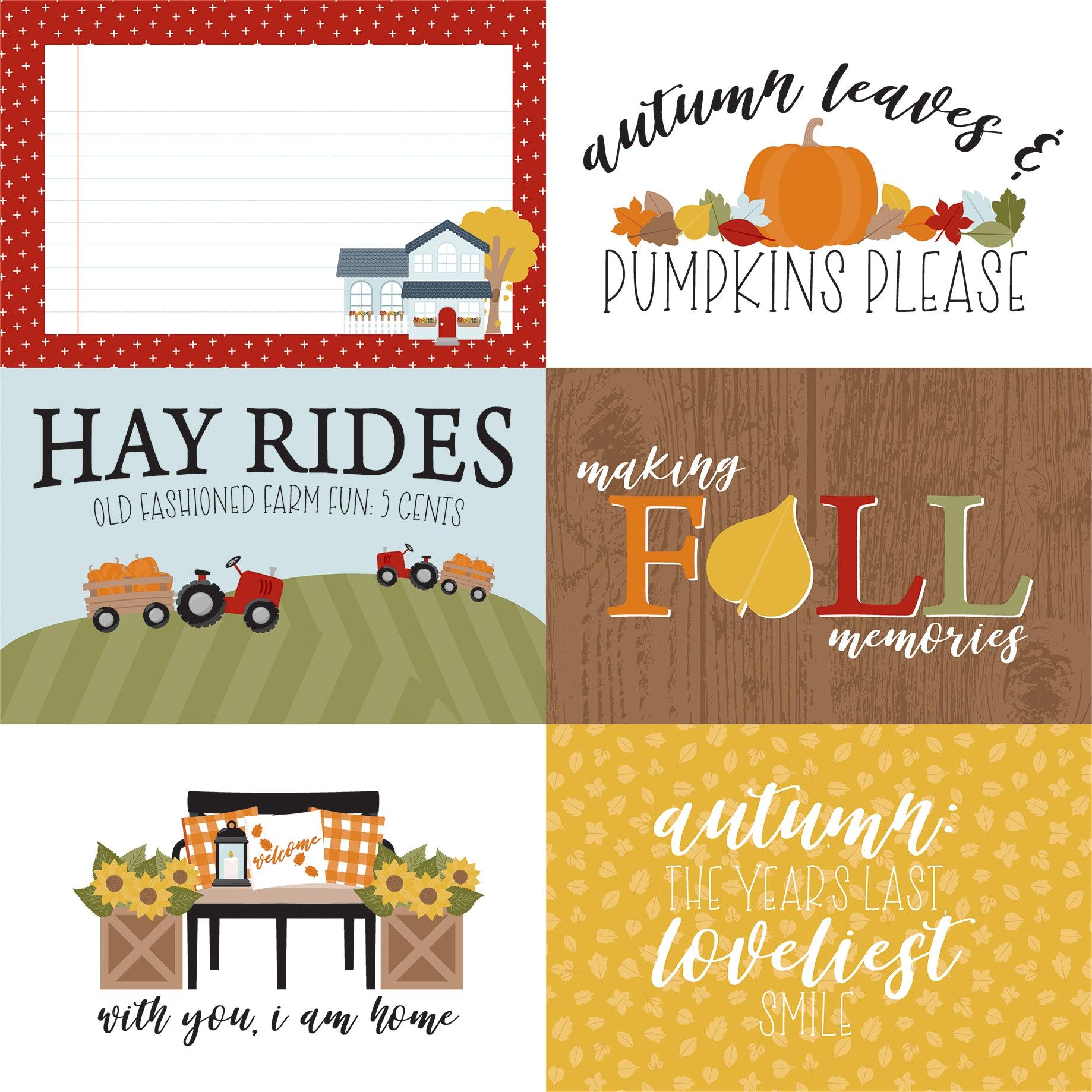 Fall Fever Collection 6x4 Journaling Cards 12 x 12 Double-Sided Scrapbook Paper by Echo Park Paper - Scrapbook Supply Companies