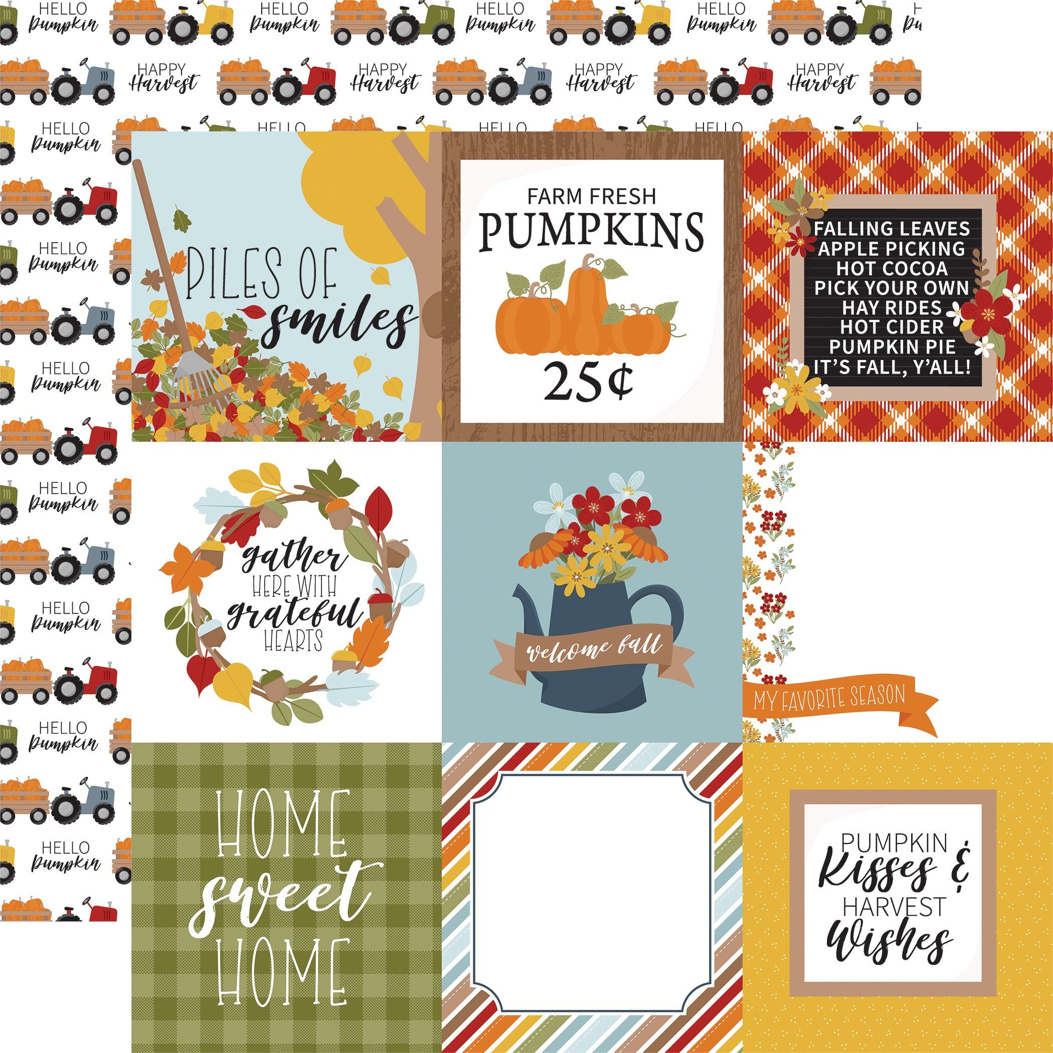 Fall Fever Collection 4x4 Journaling Cards 12 x 12 Double-Sided Scrapbook Paper by Echo Park Paper