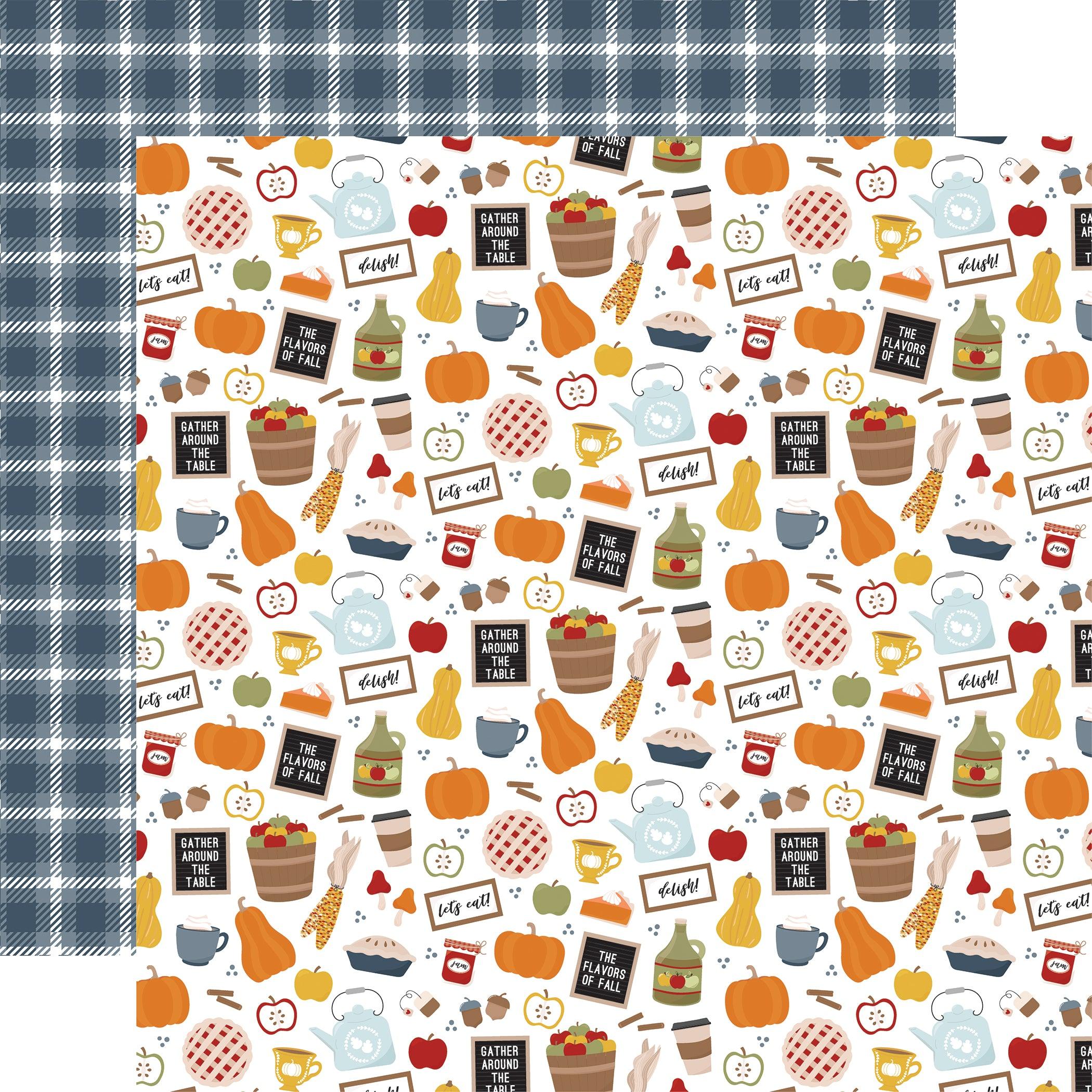 Fall Fever Collection Flavors Of Fall 12 x 12 Double-Sided Scrapbook Paper by Echo Park Paper - Scrapbook Supply Companies