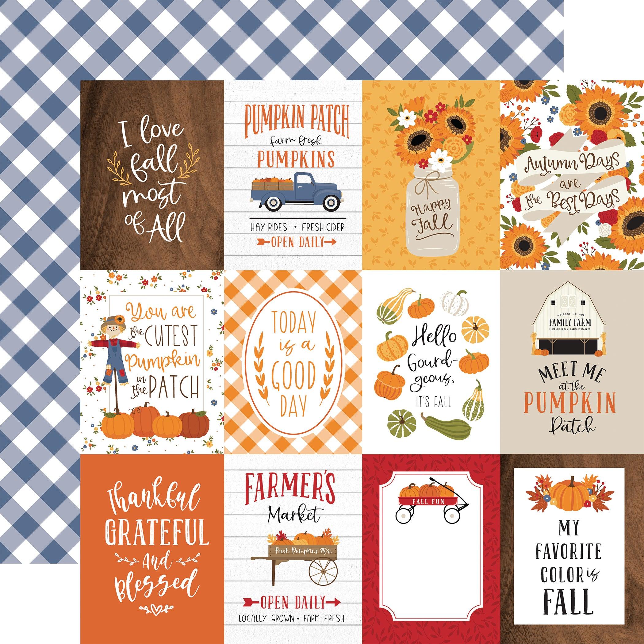 Fall Collection 3 x 4 Journaling Cards 12 x 12 Double-Sided Scrapbook Paper by Echo Park Paper - Scrapbook Supply Companies