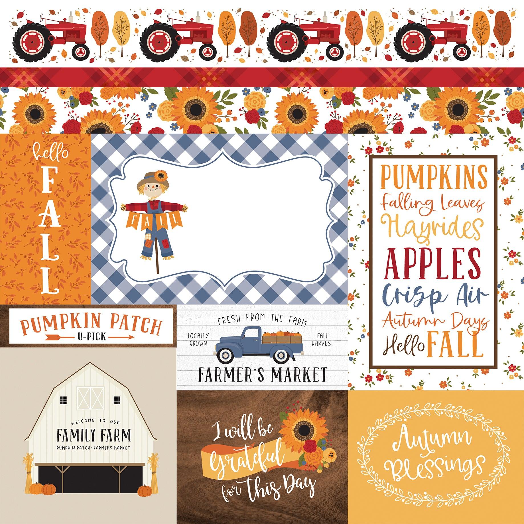 Fall Collection Journaling Cards 12 x 12 Double-Sided Scrapbook Paper by Echo Park Paper - Scrapbook Supply Companies
