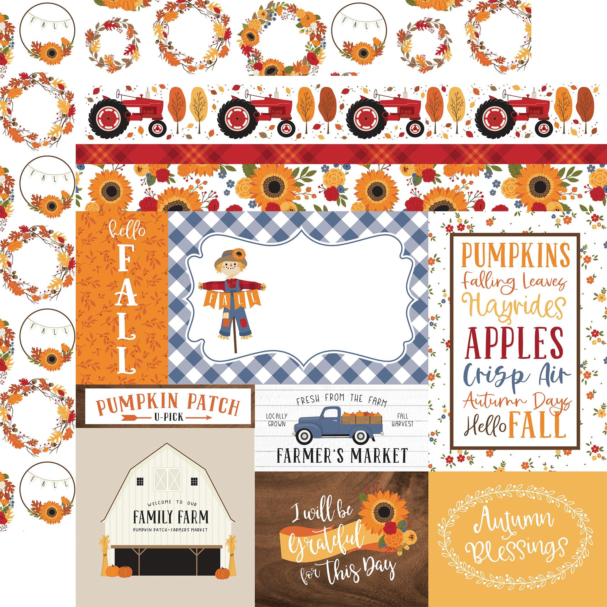 Fall Collection Journaling Cards 12 x 12 Double-Sided Scrapbook Paper by Echo Park Paper - Scrapbook Supply Companies