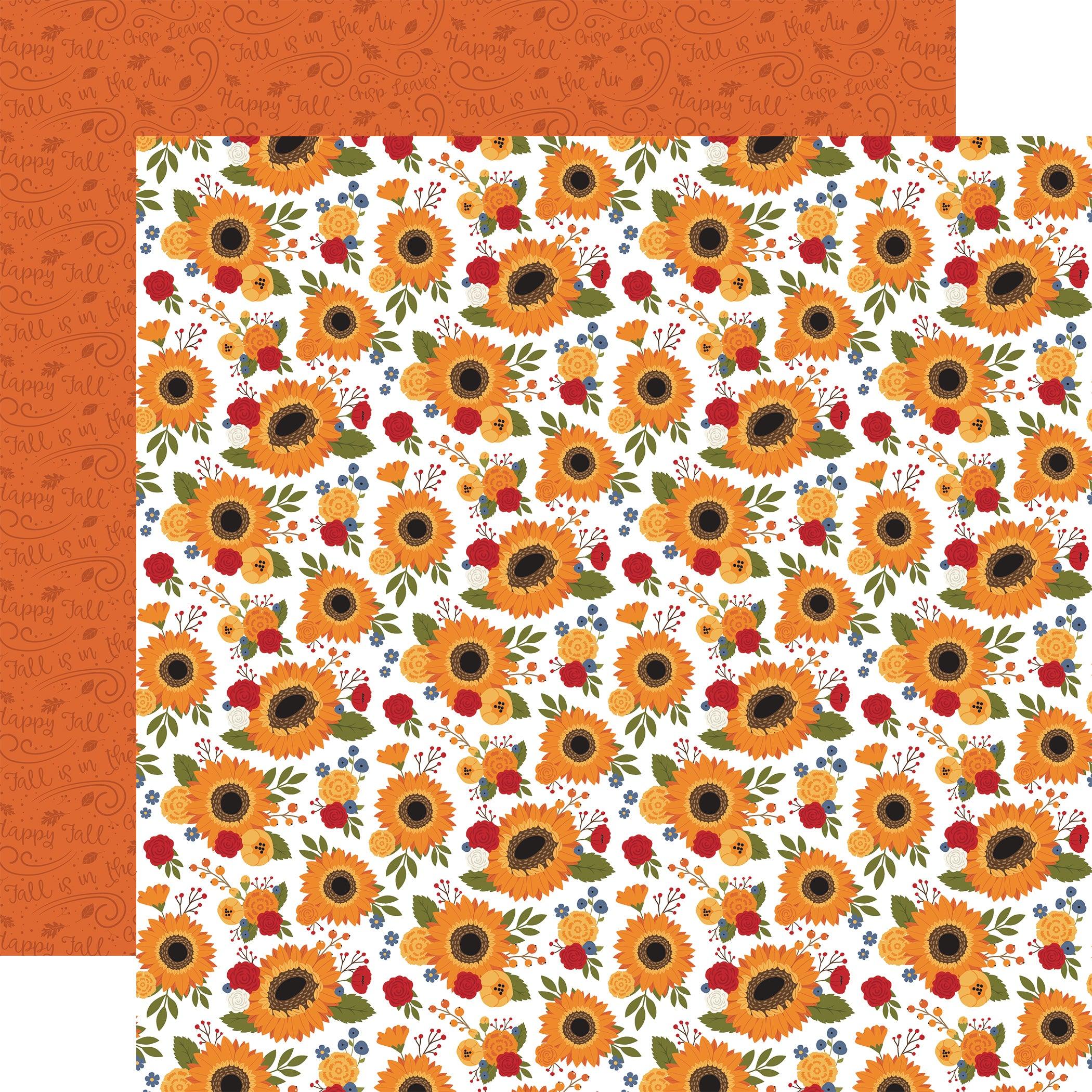 Fall Collection Family Farm Floral 12 x 12 Double-Sided Scrapbook Paper by Echo Park Paper - Scrapbook Supply Companies