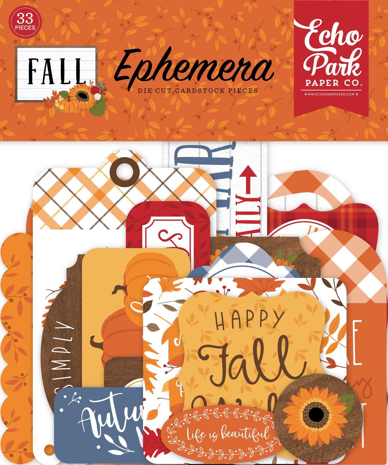 Fall Collection 5 x 5 Scrapbook Ephemera Die Cuts by Echo Park Paper - Scrapbook Supply Companies