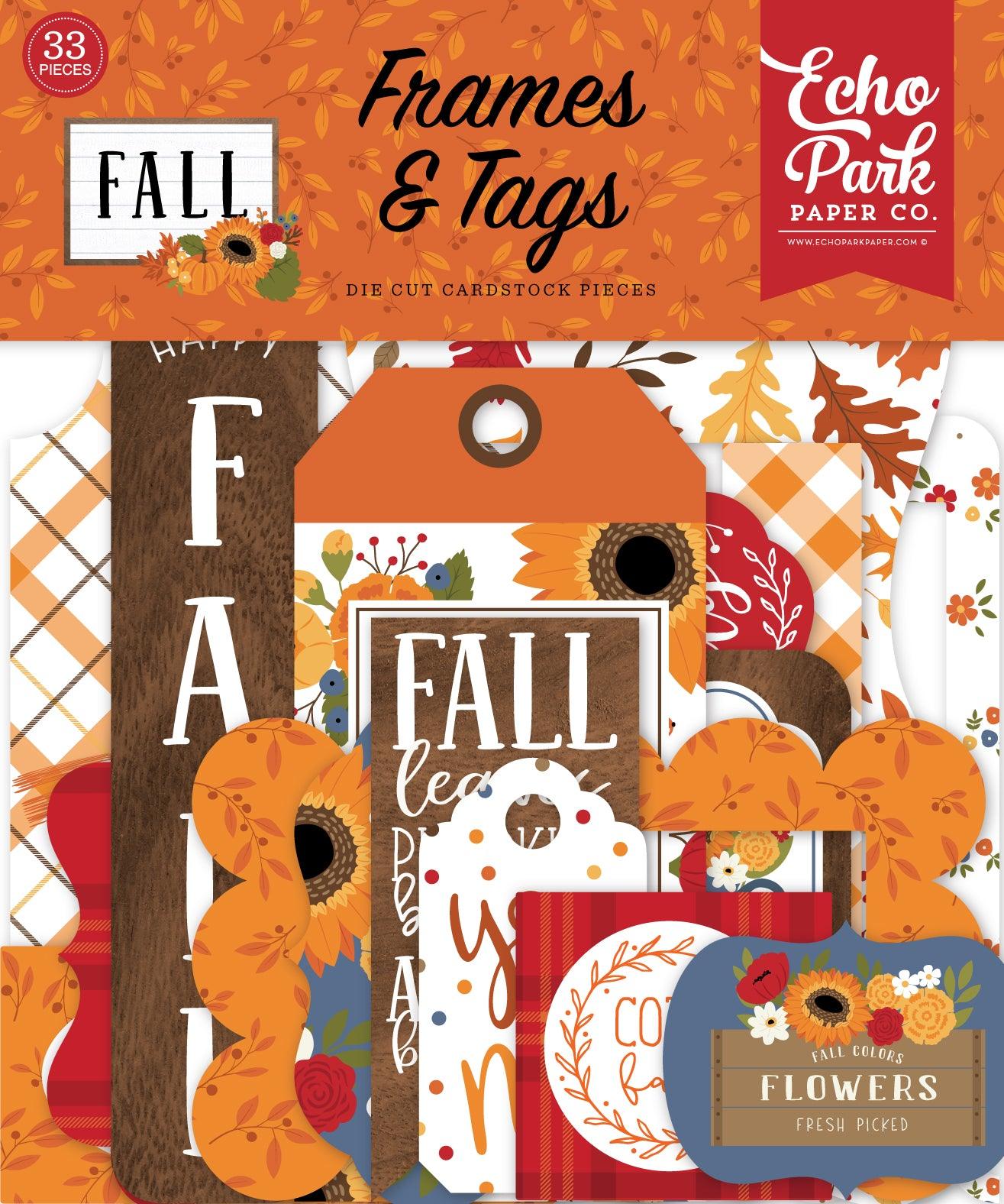 Fall Collection 5 x 5 Scrapbook Tags & Frames Die Cuts by Echo Park Paper - Scrapbook Supply Companies