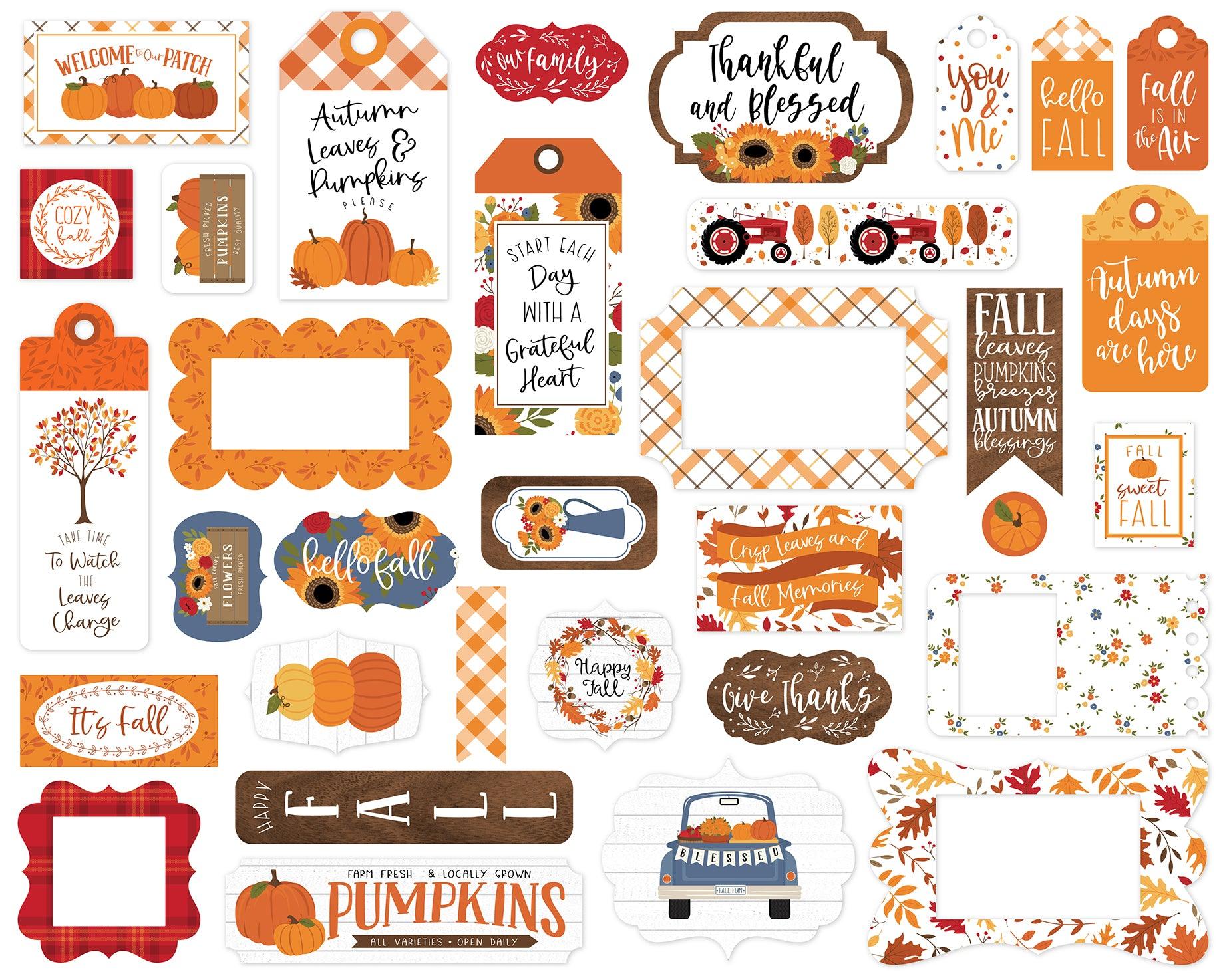 Fall Collection 5 x 5 Scrapbook Tags & Frames Die Cuts by Echo Park Paper - Scrapbook Supply Companies
