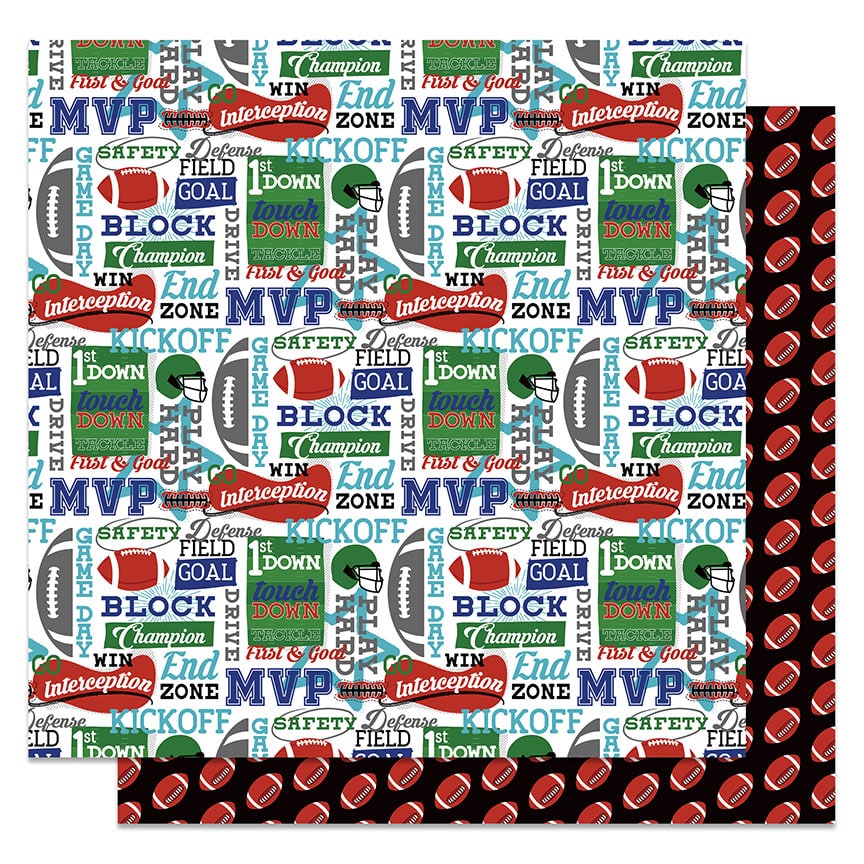 MVP Football Collection 12 x 12 Paper & Sticker Collection Pack by Photo Play Paper