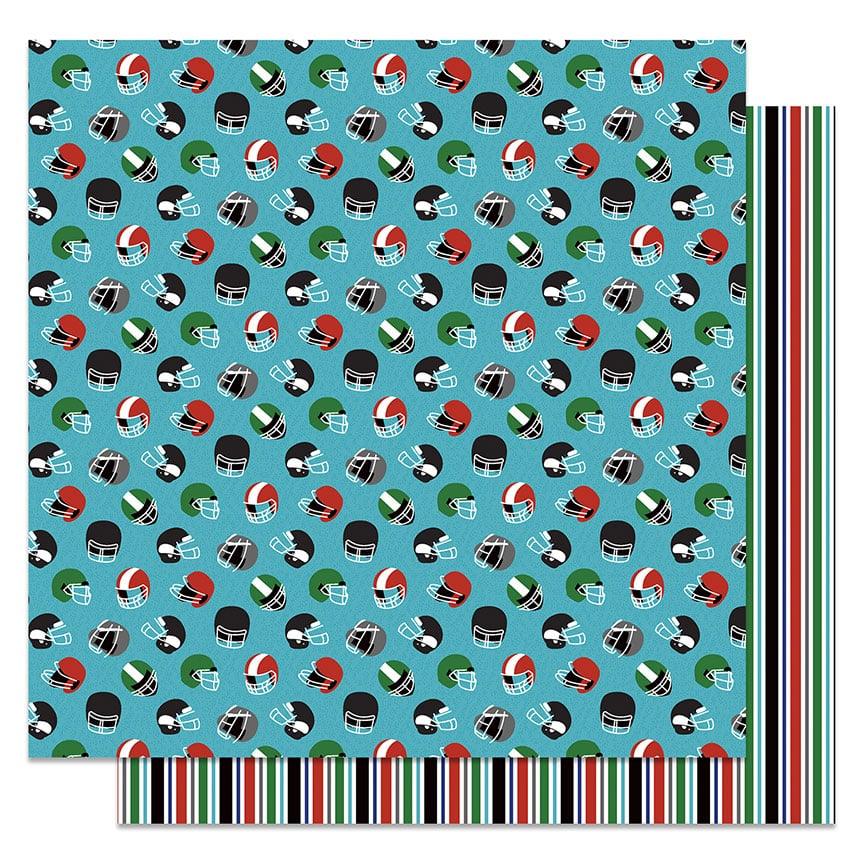 MVP Football Collection 1st and Goal 12 x 12 Double-Sided Scrapbook Paper by Photo Play Paper