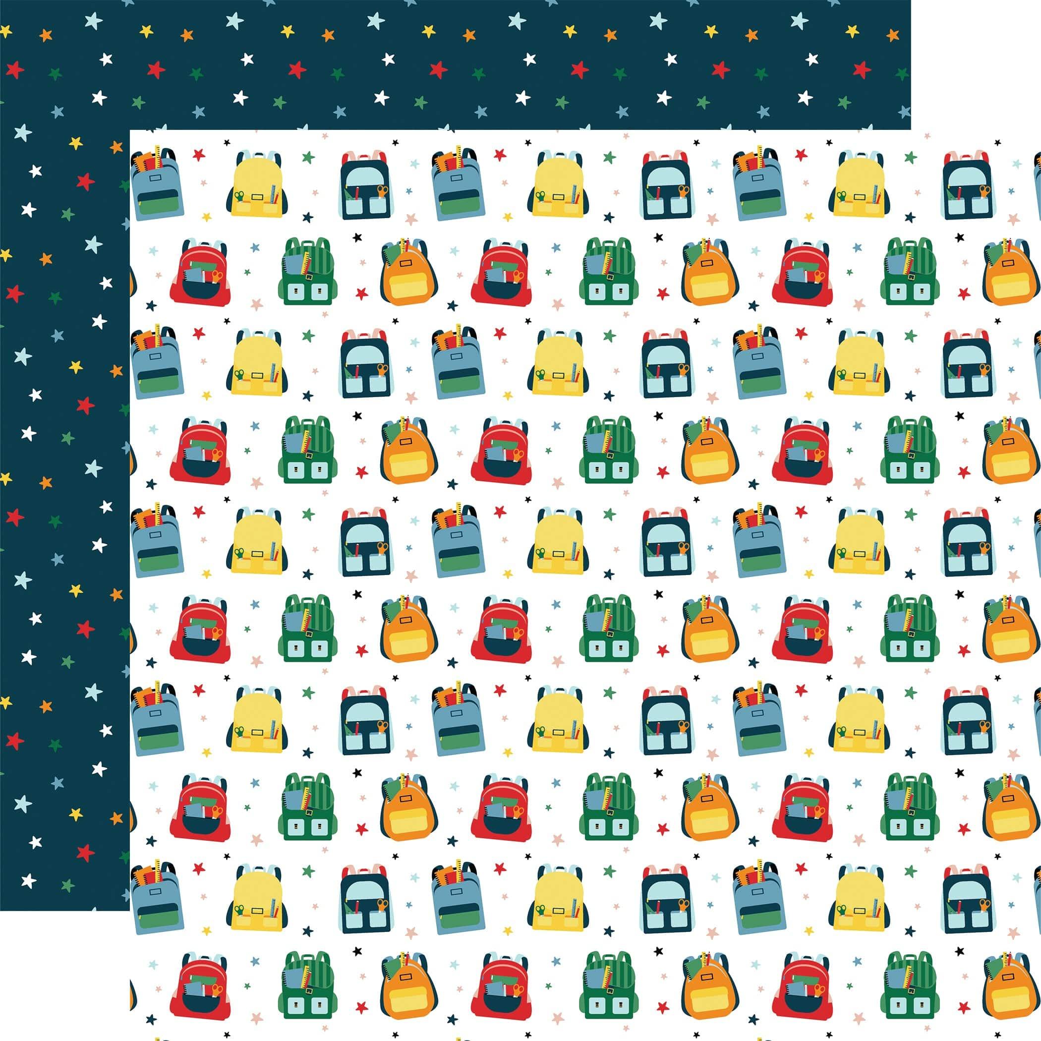 First Day of School Collection 12 x 12 Double-Sided Scrapbook Paper Kit & Sticker Sheet by Echo Park Paper - 13 Pieces - Scrapbook Supply Companies