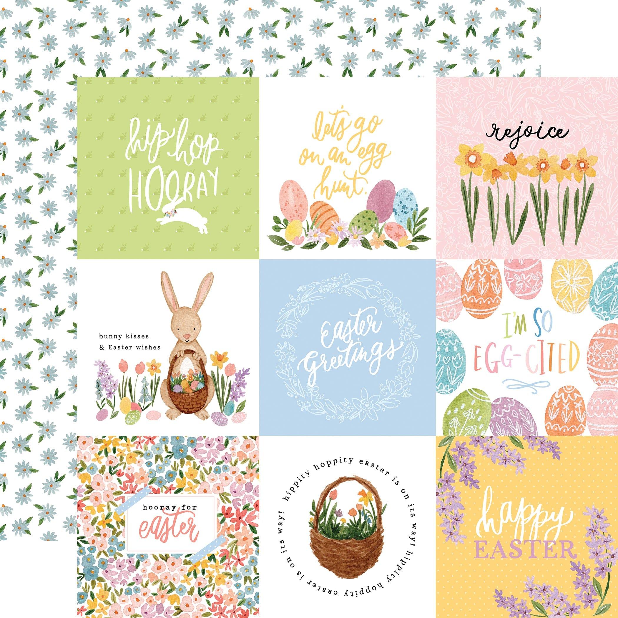 My Favorite Easter Collection 4 x 4 Journaling Cards 12 x 12 Double-Sided Scrapbook Paper by Echo Park Paper - Scrapbook Supply Companies