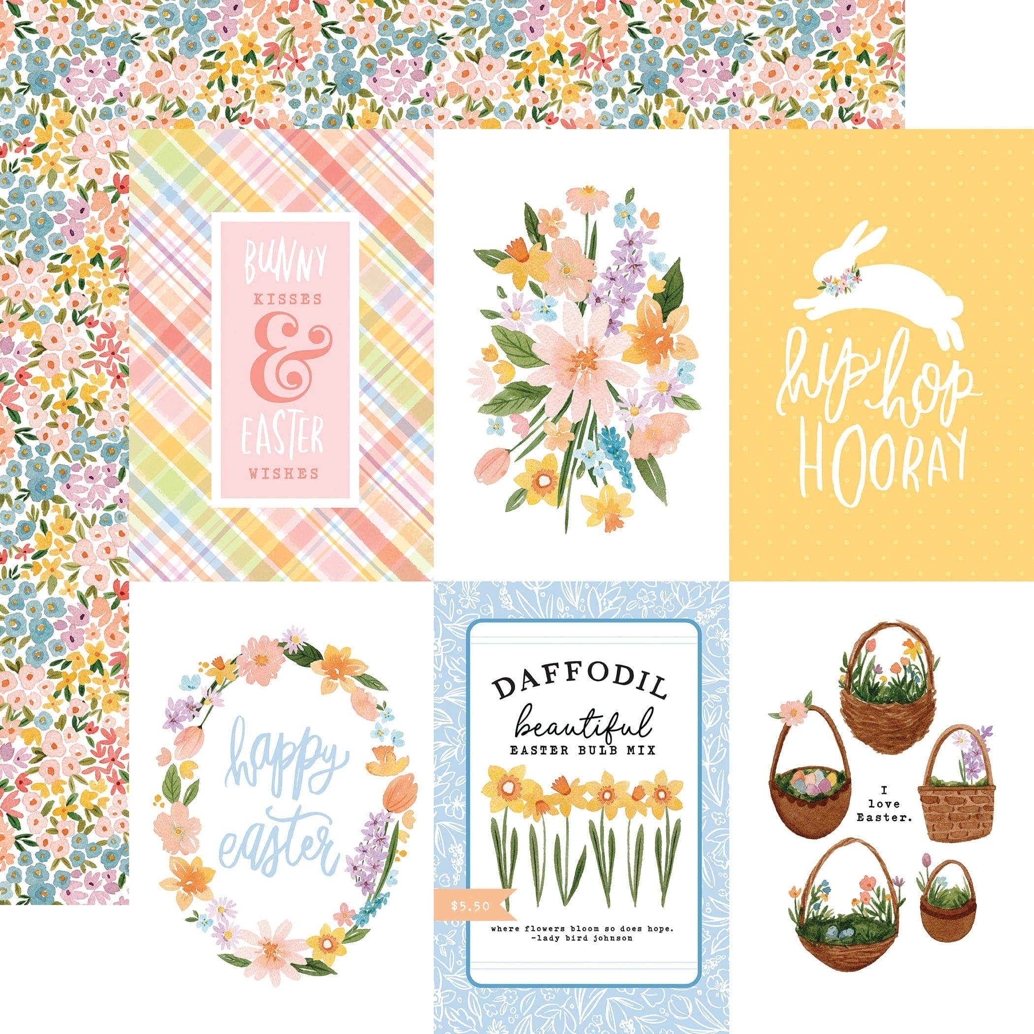 My Favorite Easter Collection 4 x 6 Journaling Cards 12 x 12 Double-Sided Scrapbook Paper by Echo Park Paper - Scrapbook Supply Companies