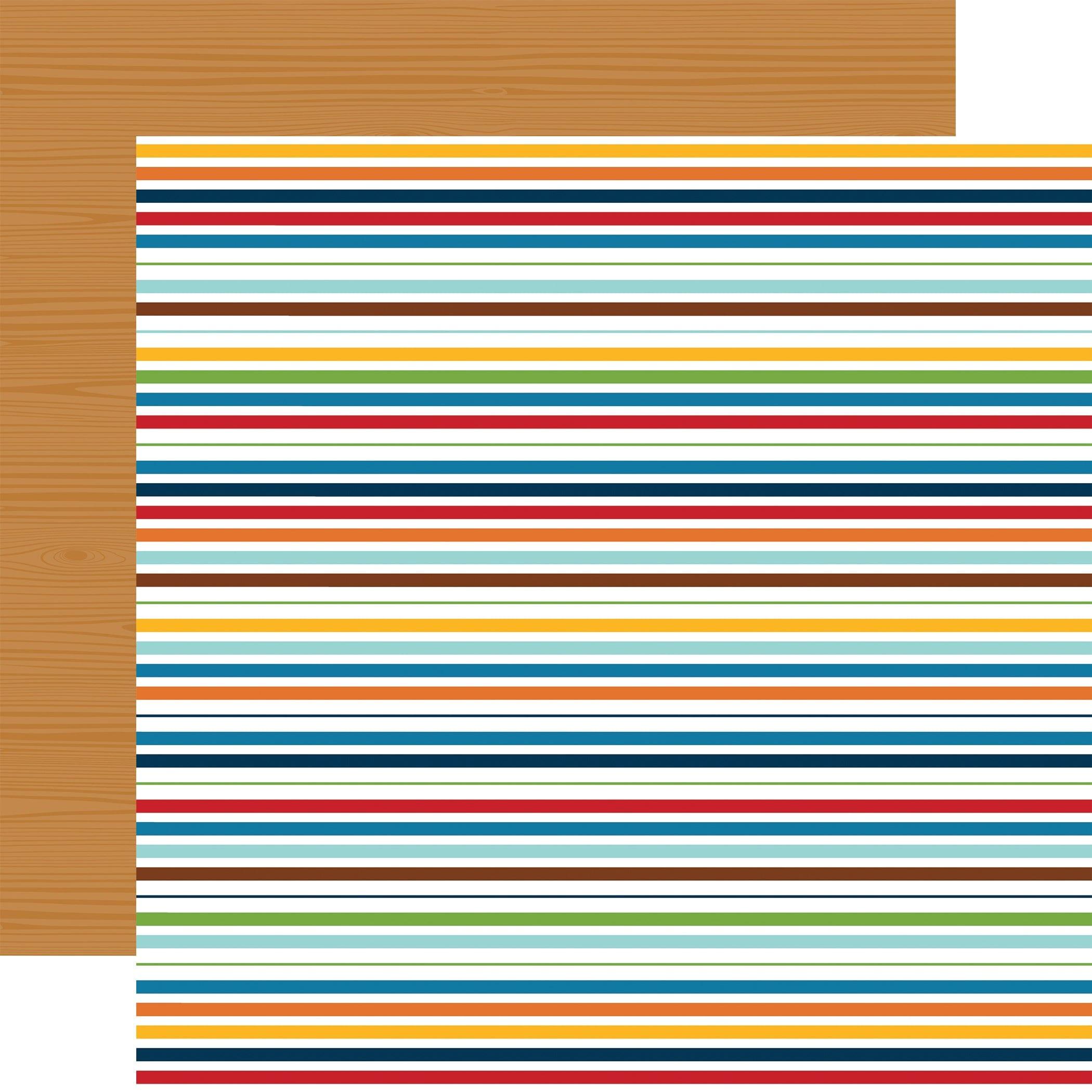 Fun On The Farm Collection Sweet Stripes 12 x 12 Double-Sided Scrapbook Paper by Echo Park Paper - Scrapbook Supply Companies