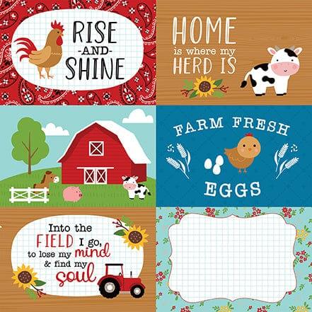 Fun On The Farm Collection 6x4 Journaling Cards 12 x 12 Double-Sided Scrapbook Paper by Echo Park Paper - Scrapbook Supply Companies