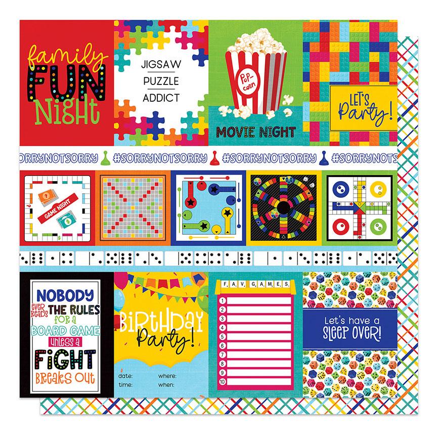 Family Fun Night Collection 12 x 12 Paper & Sticker Collection Pack by Photo Play Paper - Scrapbook Supply Companies