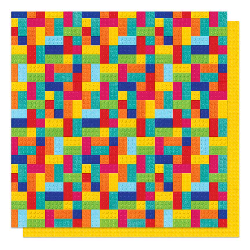Family Fun Night Collection Building Blocks 12 x 12 Double-Sided Scrapbook Paper by Photo Play Paper