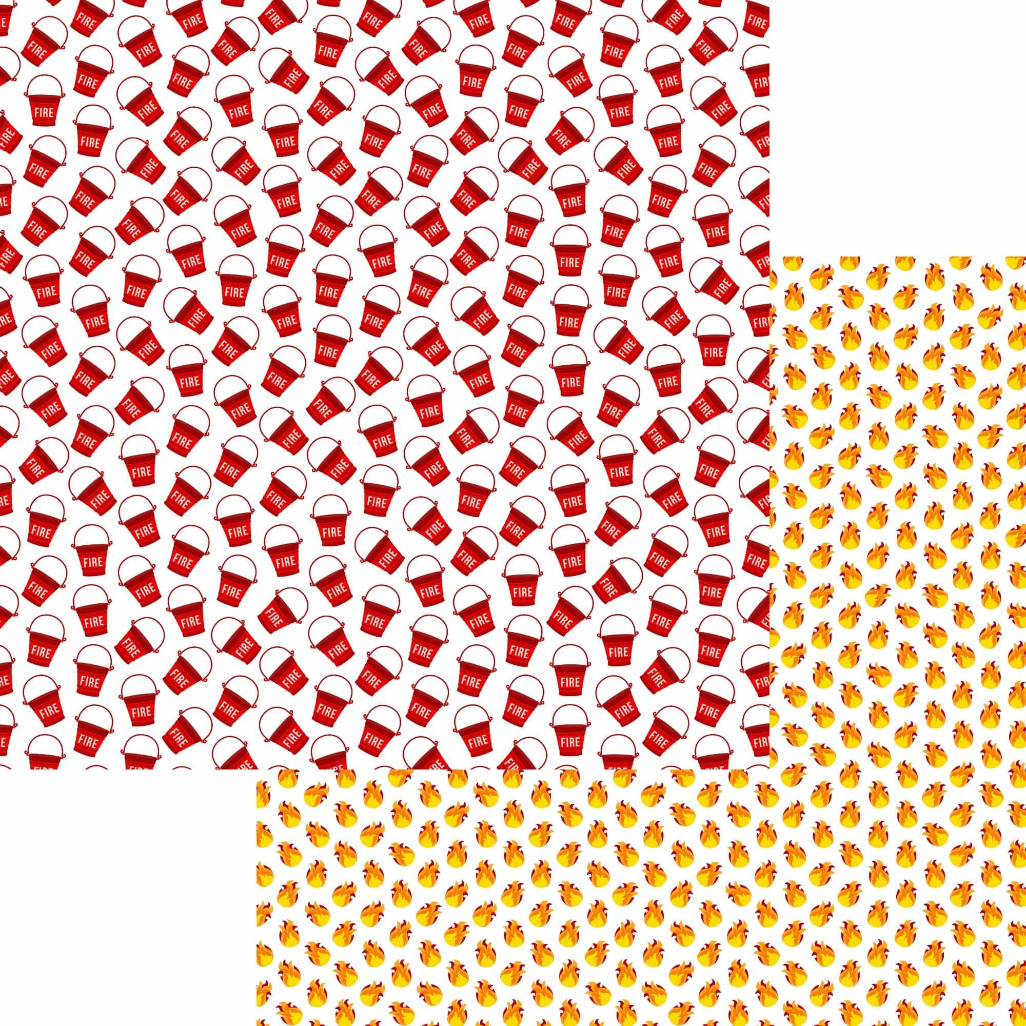 Occupation Collection Firefighter Blaze 12 x 12 Double-Sided Scrapbook Paper by SSC Designs