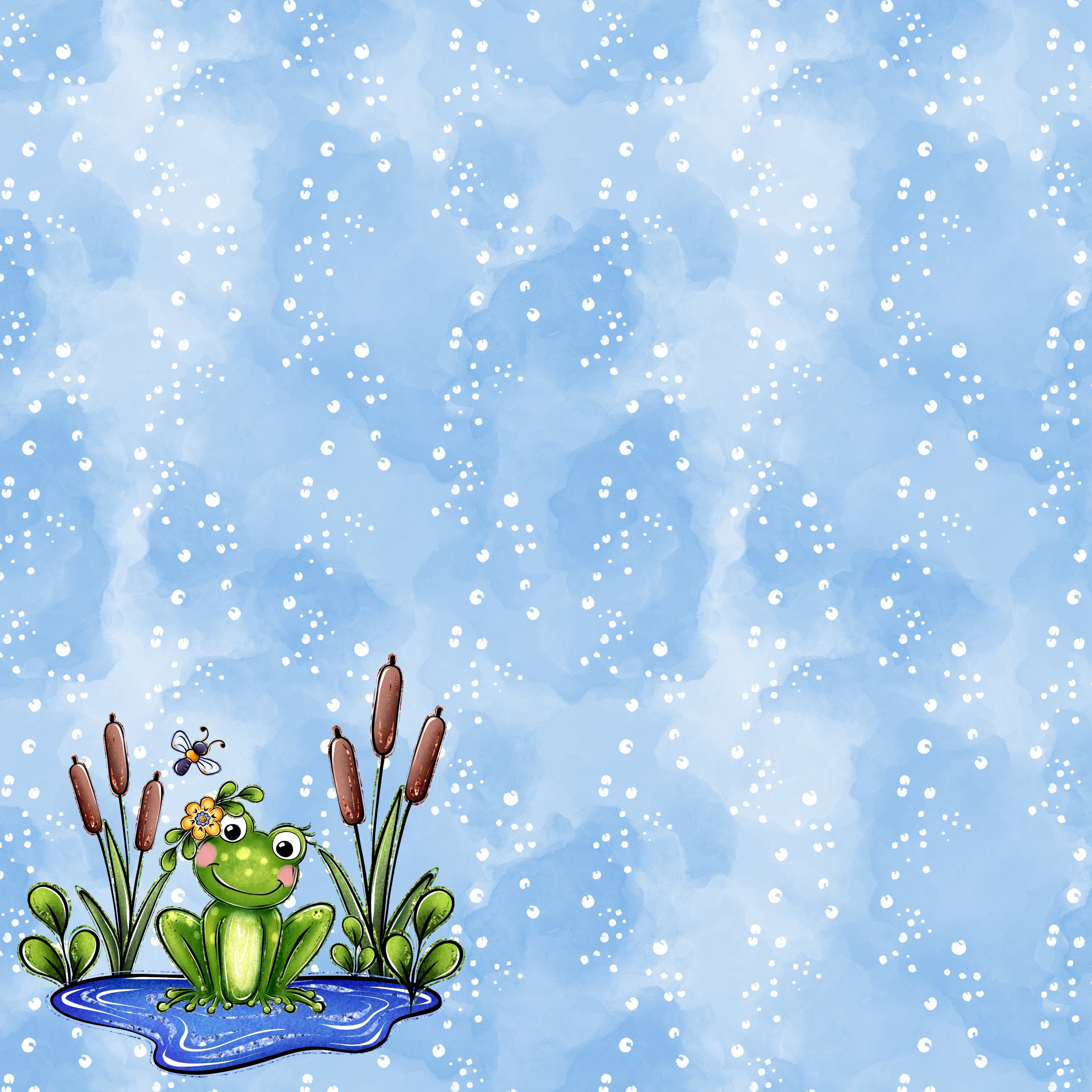  Frogs In The Morass Collection Pond Frogs 12 x 12 Double-Sided Scrapbook Paper by SSC Designs - Scrapbook Supply Companies
