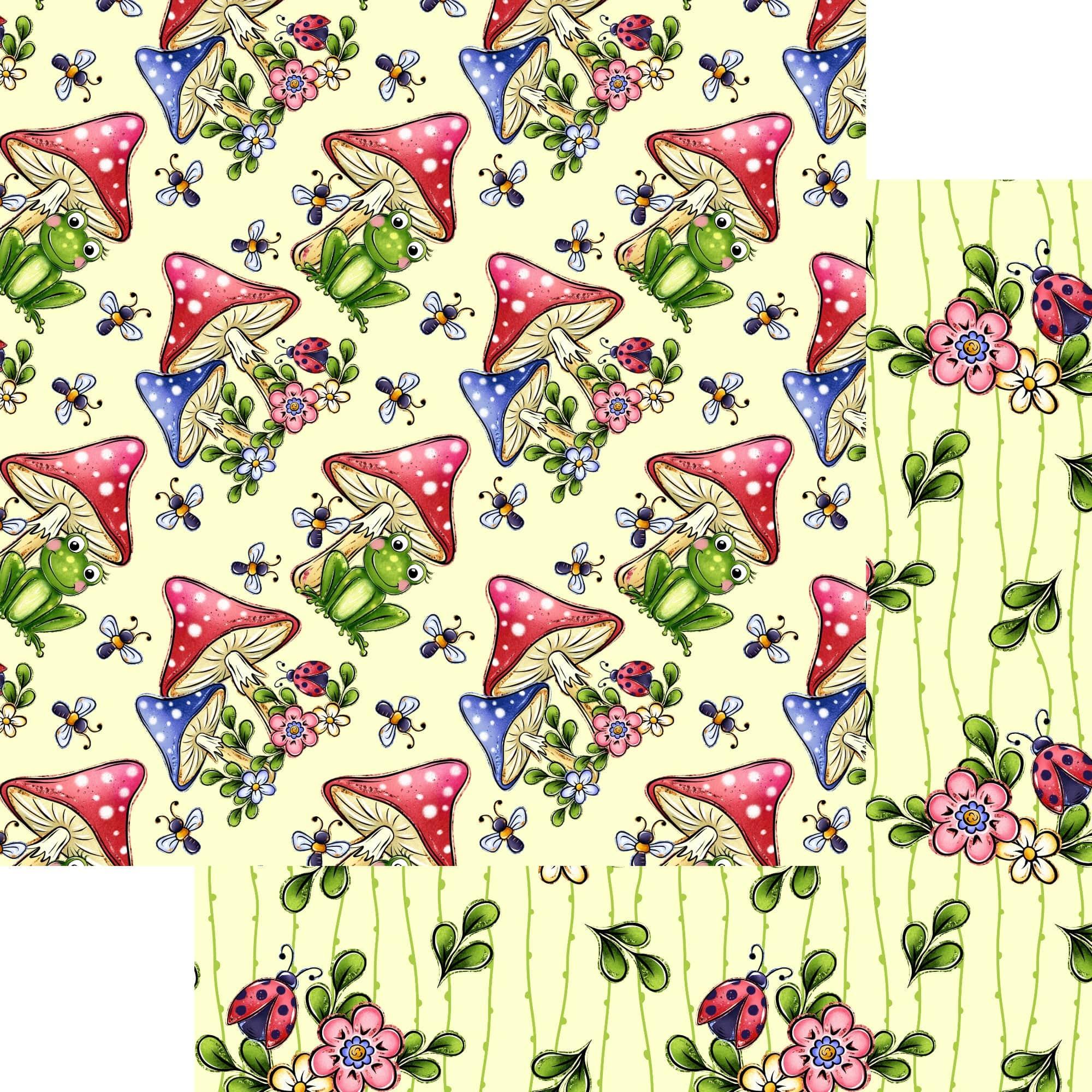 Frogs In The Morass Collection Frogs & Mushrooms 12 x 12 Double-Sided Scrapbook Paper by SSC Designs