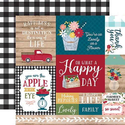 Farmer's Market Collection Multi Journaling Cards 12 x 12 Double-Sided Scrapbook Paper by Echo Park Paper