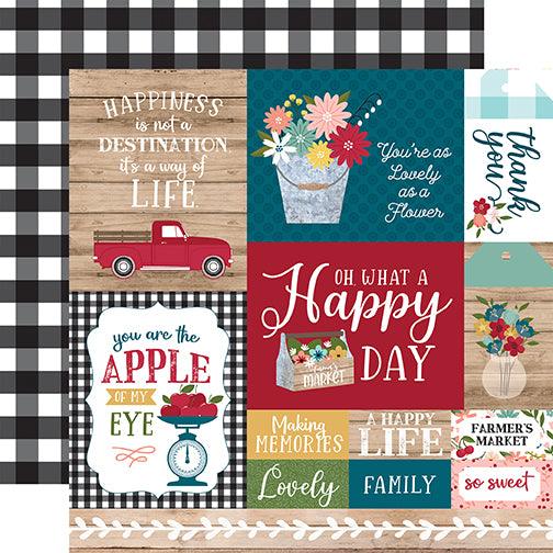 Farmer's Market Collection Multi Journaling Cards 12 x 12 Double-Sided Scrapbook Paper by Echo Park Paper - Scrapbook Supply Companies