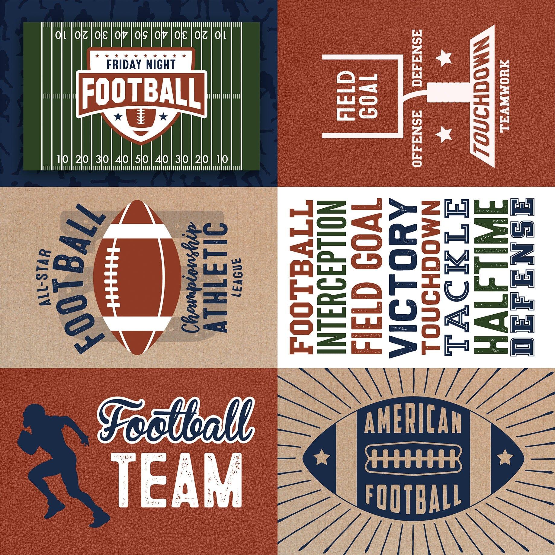 Football Collection 4 x 6 Journaling Cards 12 x 12 Double-Sided Scrapbook Paper by Echo Park Paper - Scrapbook Supply Companies